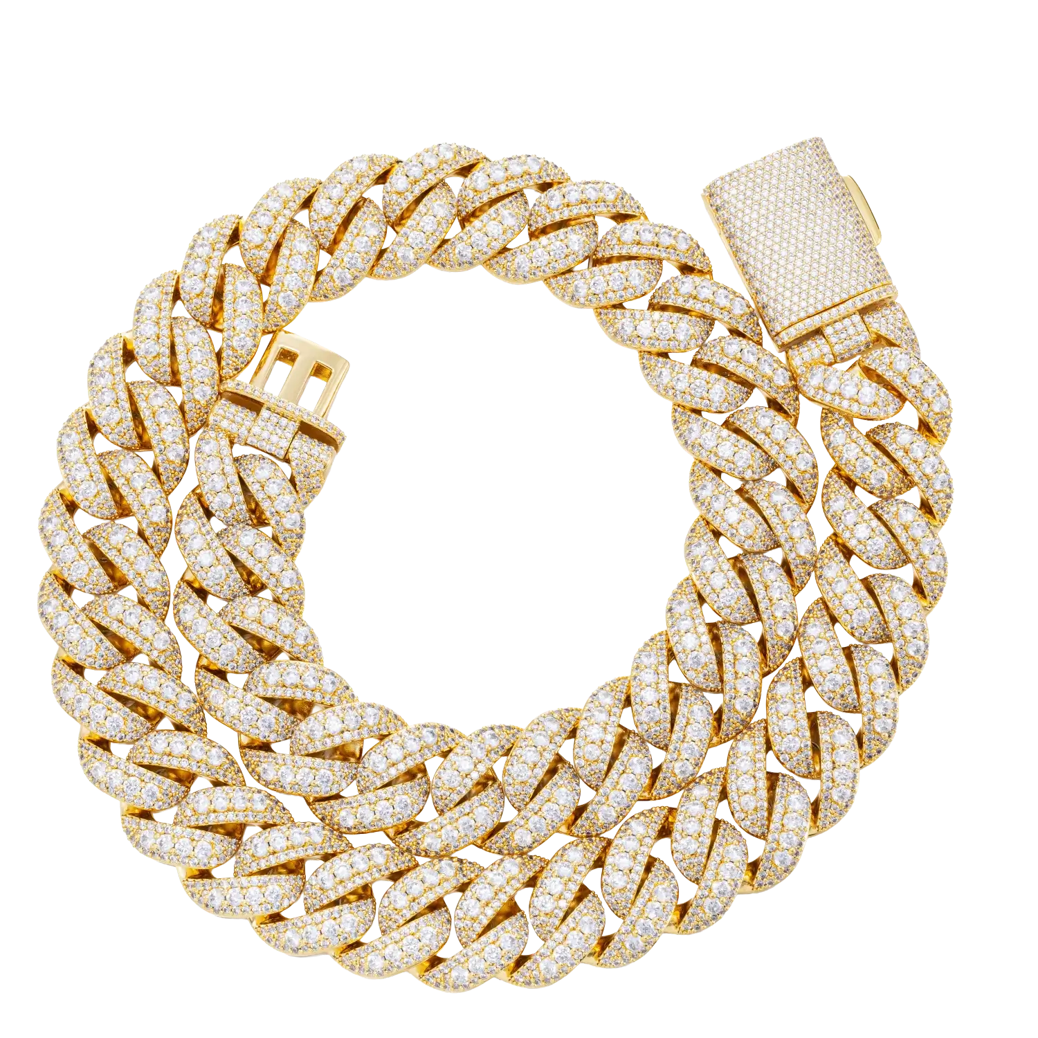 （CZ）20mm 25mm Bubble Cuban Link Chain