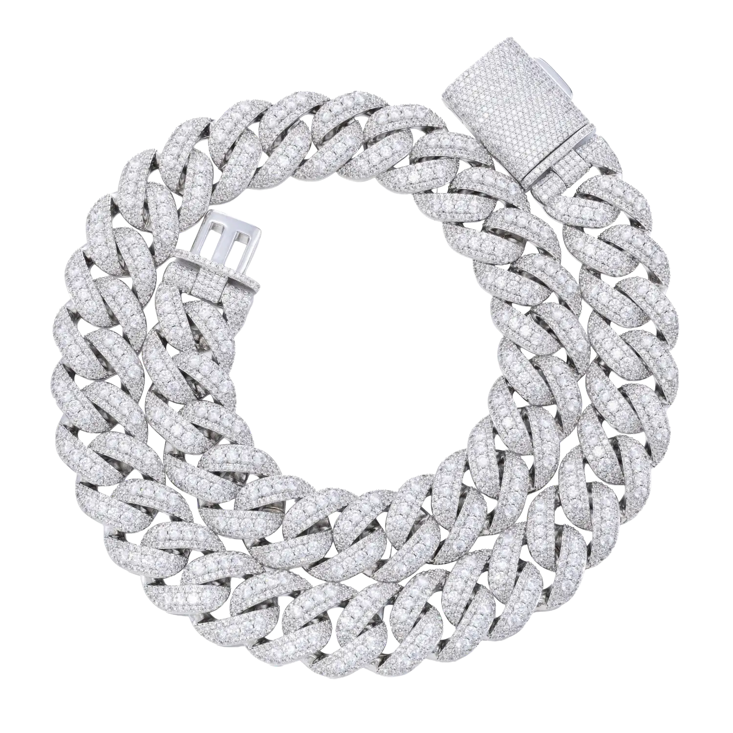 （CZ）20mm 25mm Bubble Cuban Link Chain