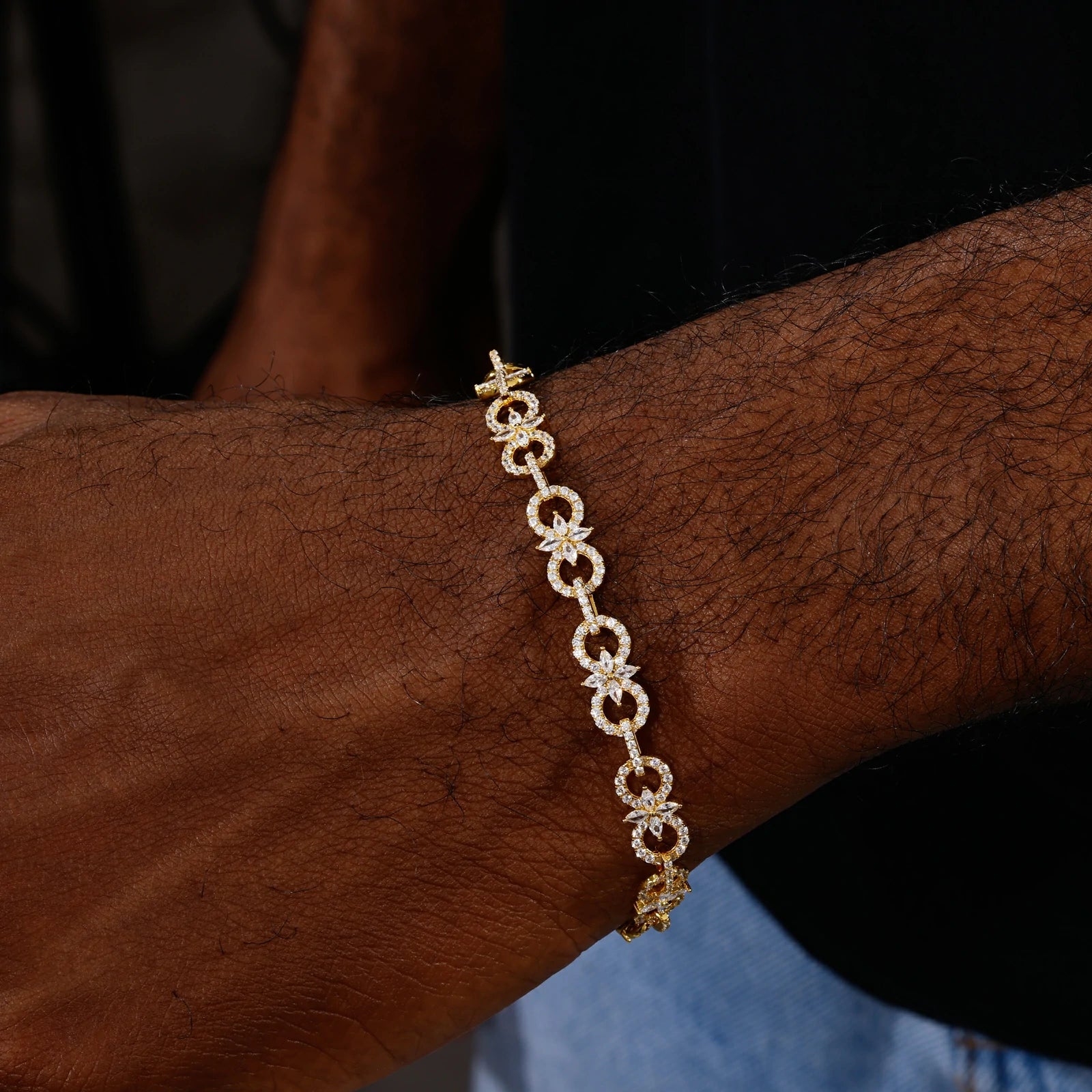 7.5mm S925 Moissanite Polar Star Infinity Bracelet