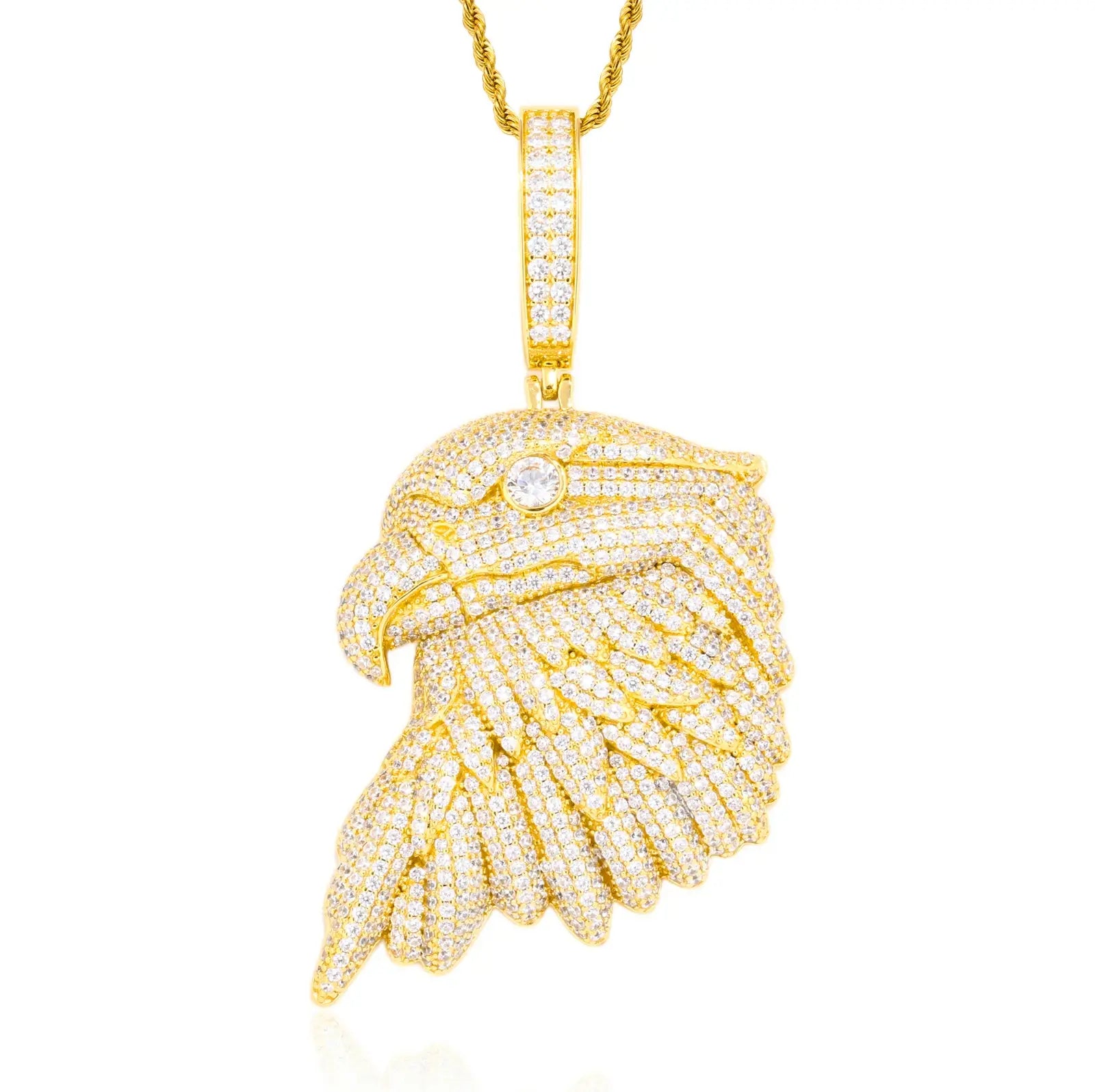 S925 Moissanite Bald Eagle Head Pendant