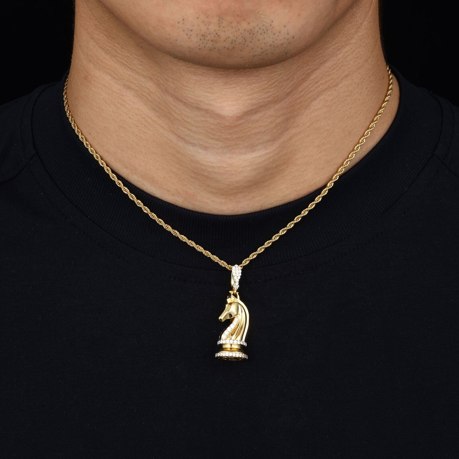 S925 Moissanite Knight Horse Pendant