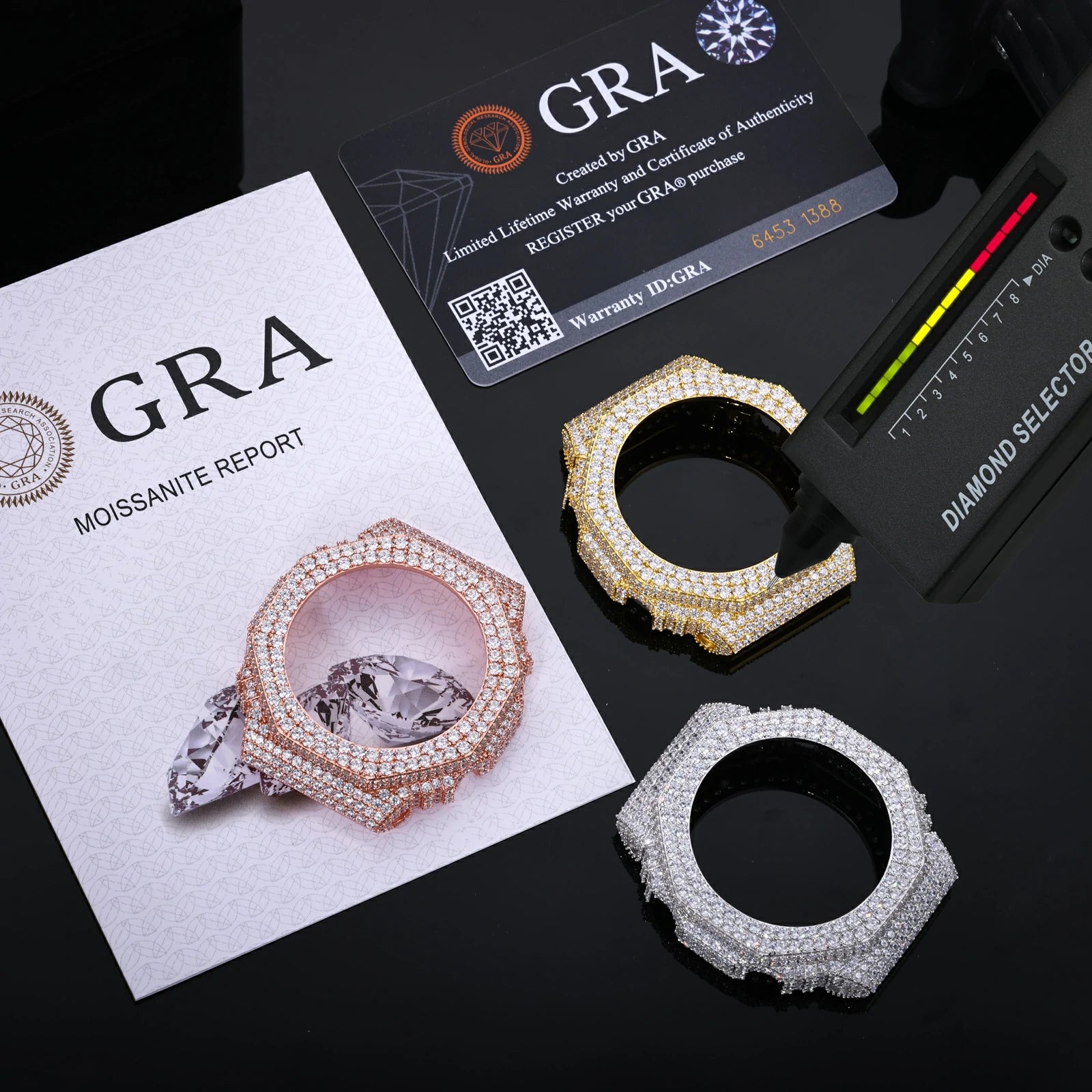 Buss Down 2 Rows Moissanite Watch Bezel for GM2100/GM2110/GMB2100