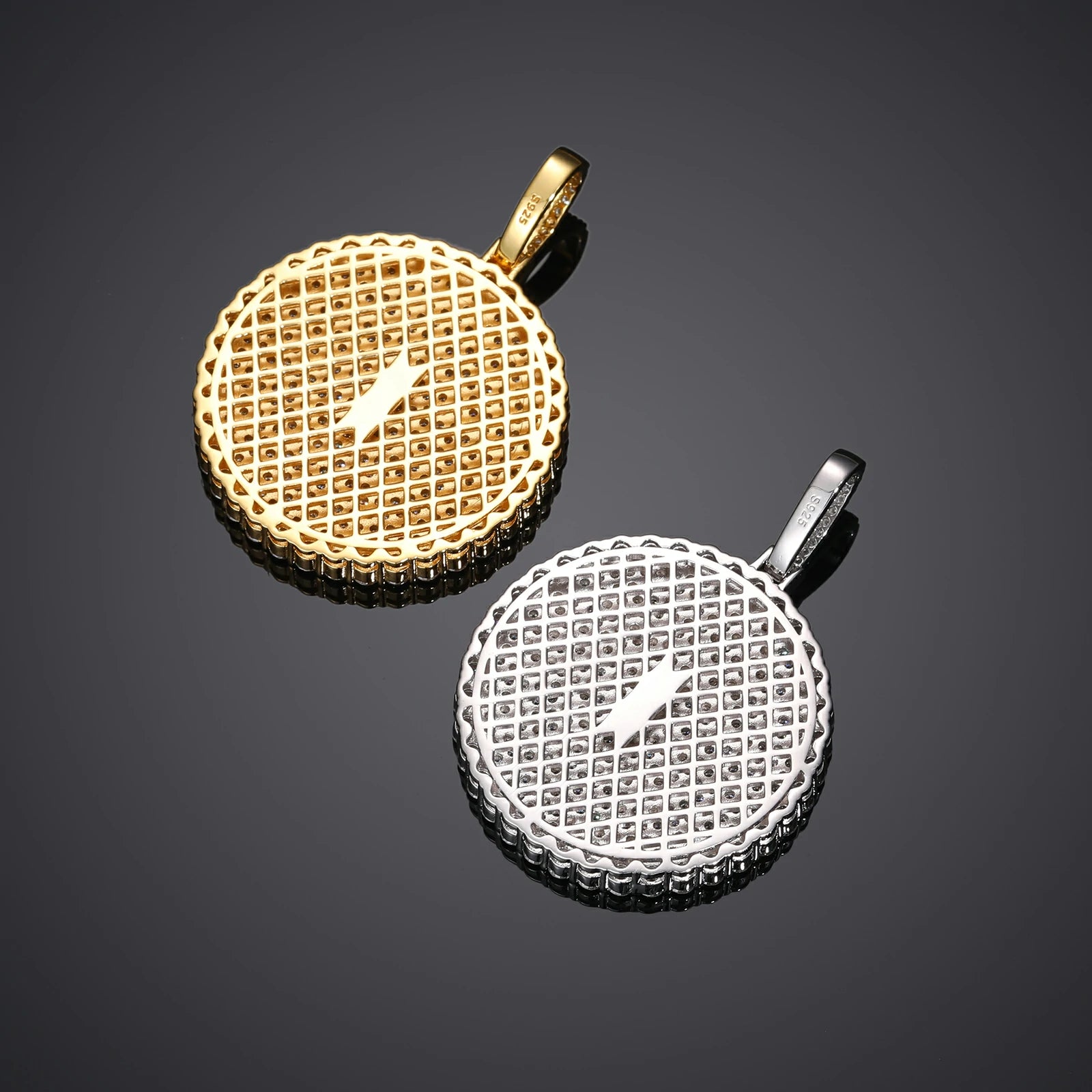 S925 Moissanite Round Dog Tag Pendant
