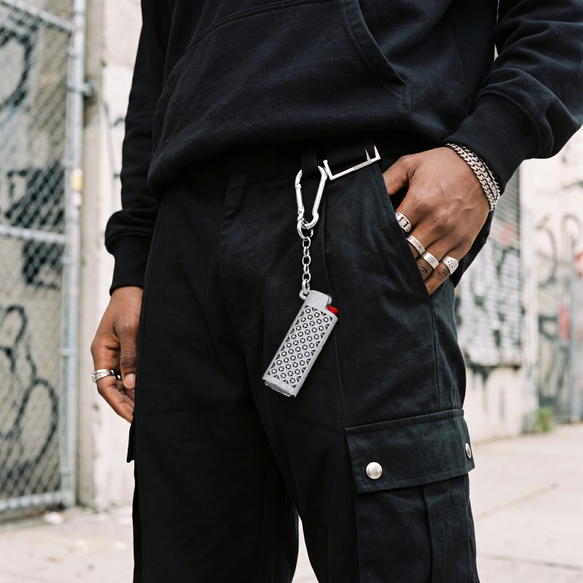 Buss Down Moissanite Lighter Case with Carabiner