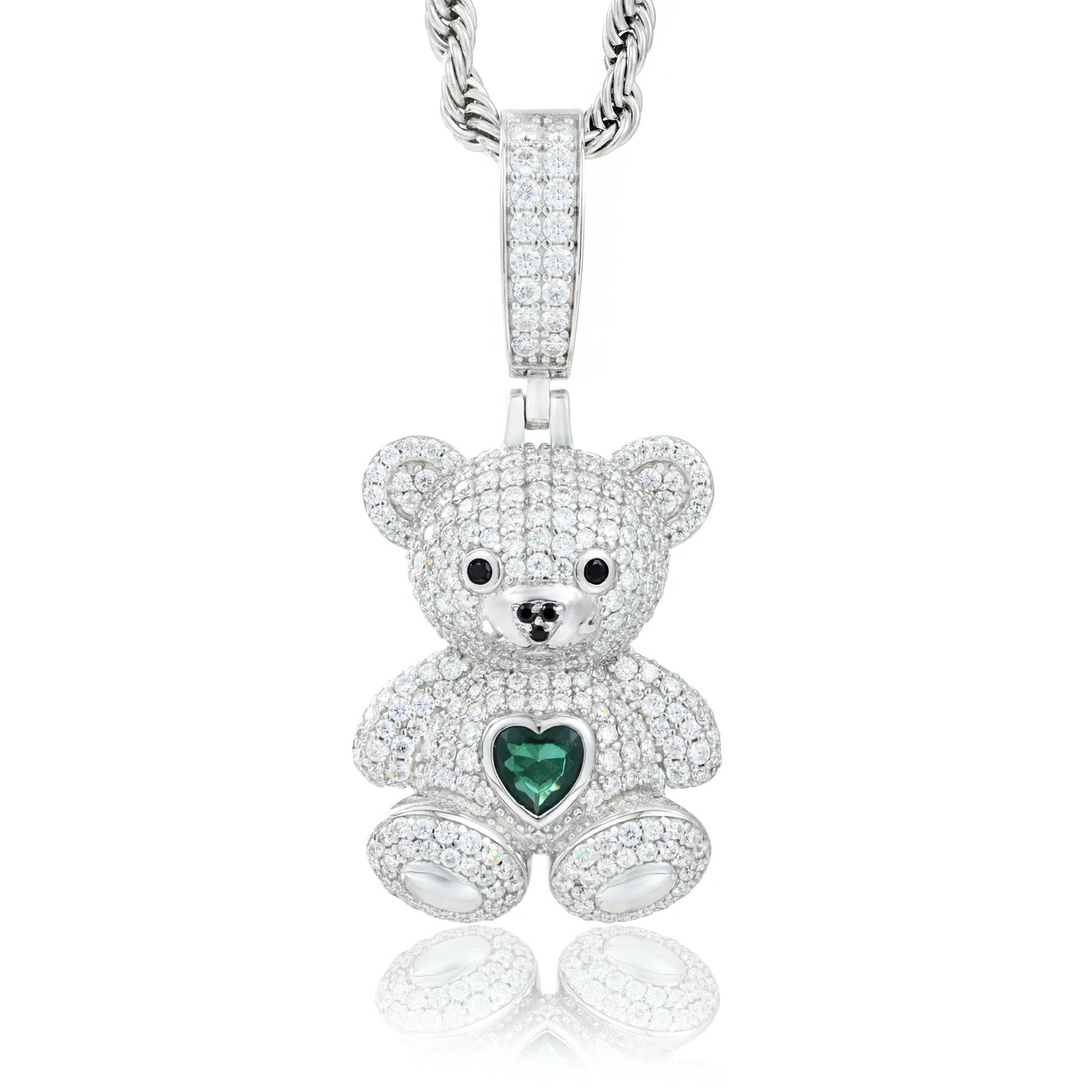 S925 Moissanite Sweetheart Bear Pendant