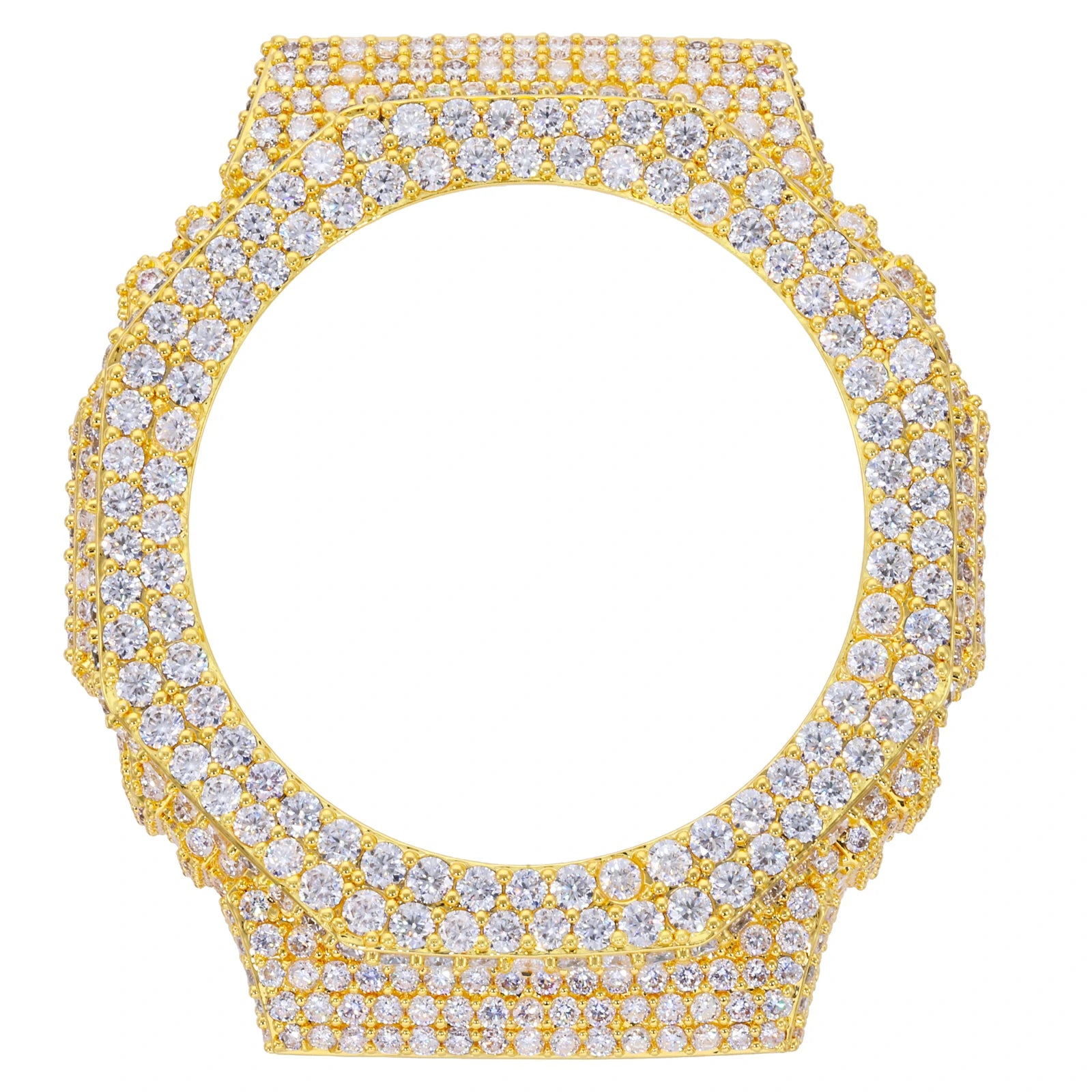 S925 2 Rows Moissanite Buss Down Watch Bezel for GA2100 SERIES