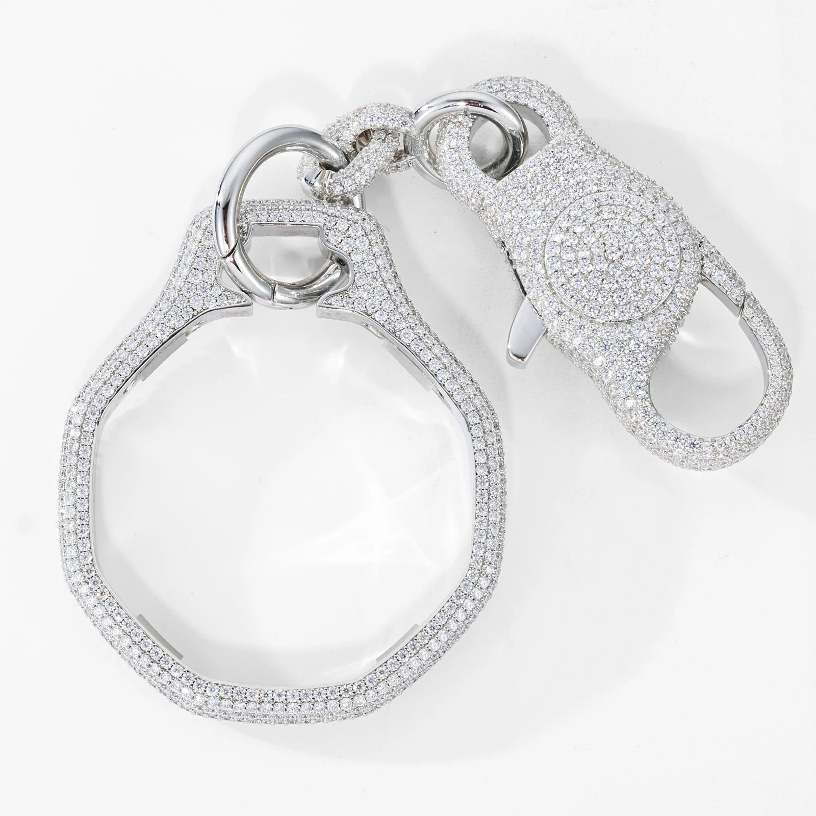 S925 Moissanite Wallet Chain and Watch Bezel Set for Royal Pop