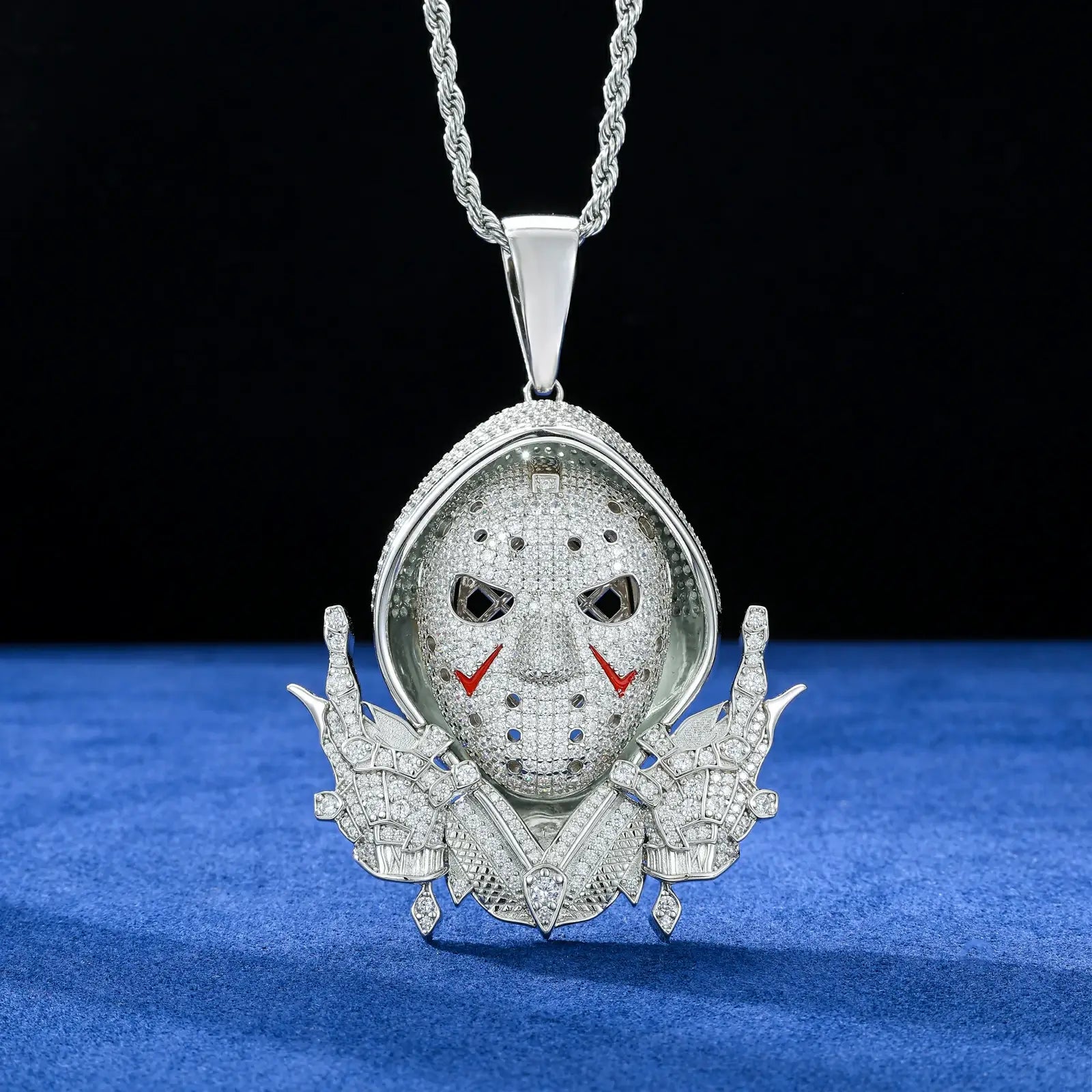 S925 Moissanite Cool Masked Rapper Pendant