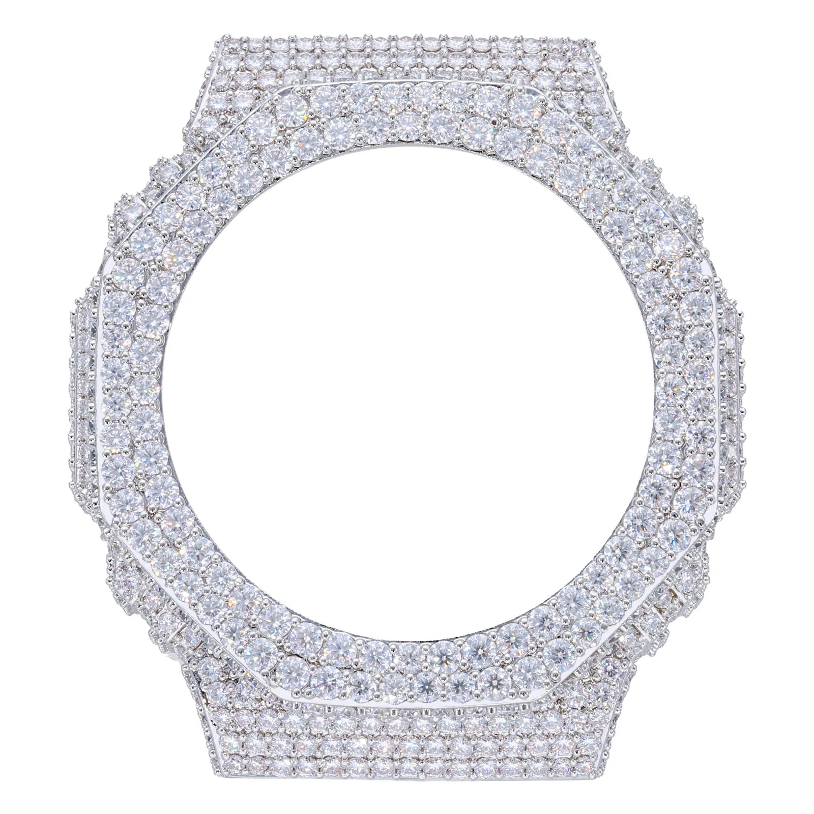 S925 2 Rows Moissanite Buss Down Watch Bezel for GA2100 SERIES