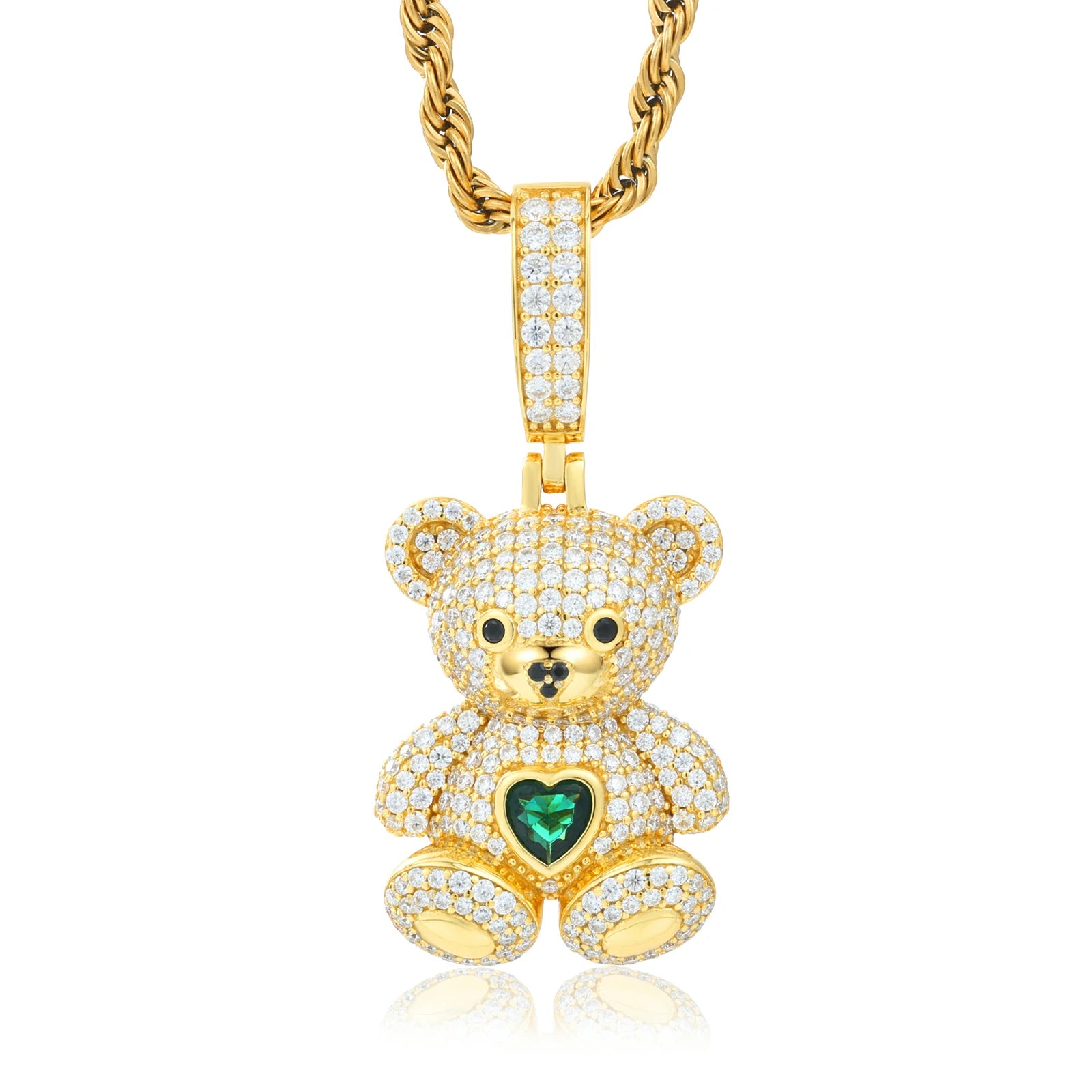 S925 Moissanite Sweetheart Bear Pendant
