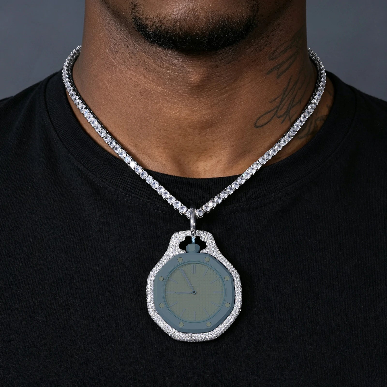 S925 Moissanite Wallet Chain and Watch Bezel Set for Royal Pop