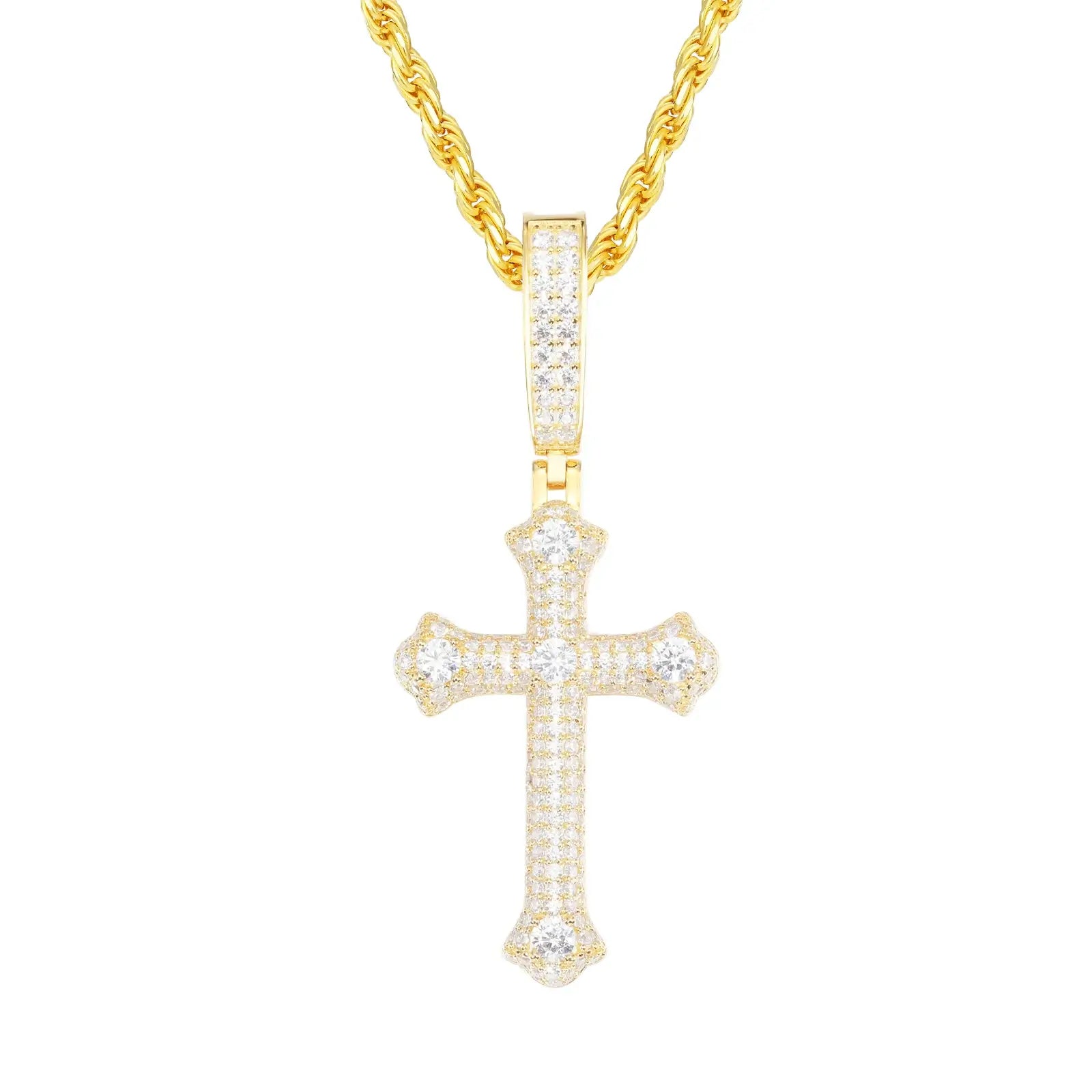 S925 Moissanite Latin Cross Pendant