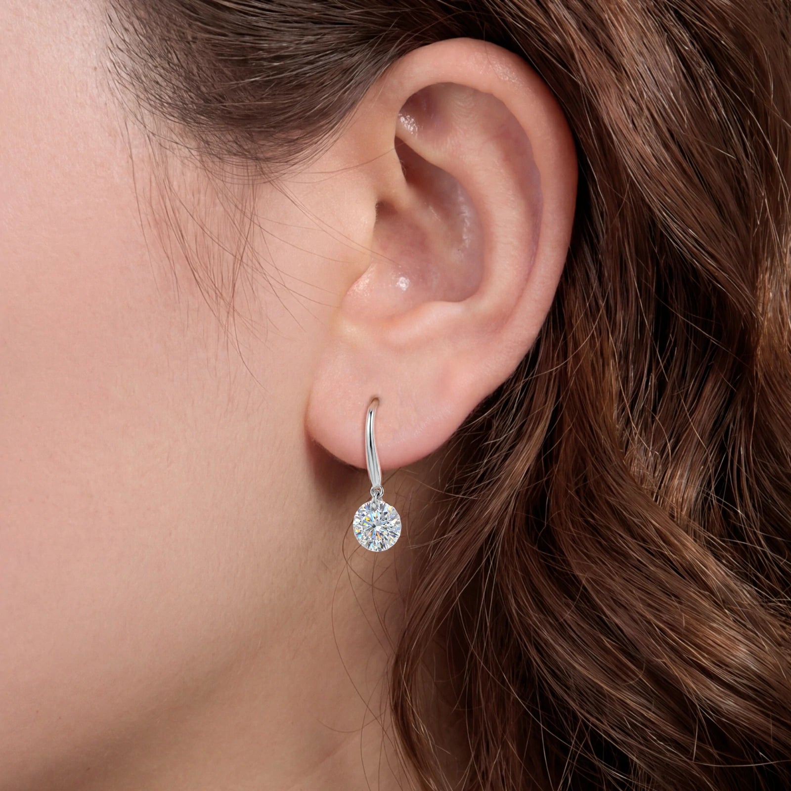 S925 1CT Moissanite Solitaire Drop Earrings