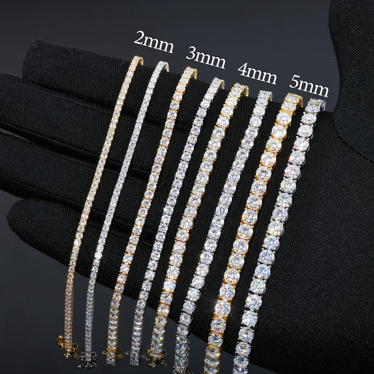 S925 Sterling Silver Moissanite Tennis Bracelet for Women & Men
