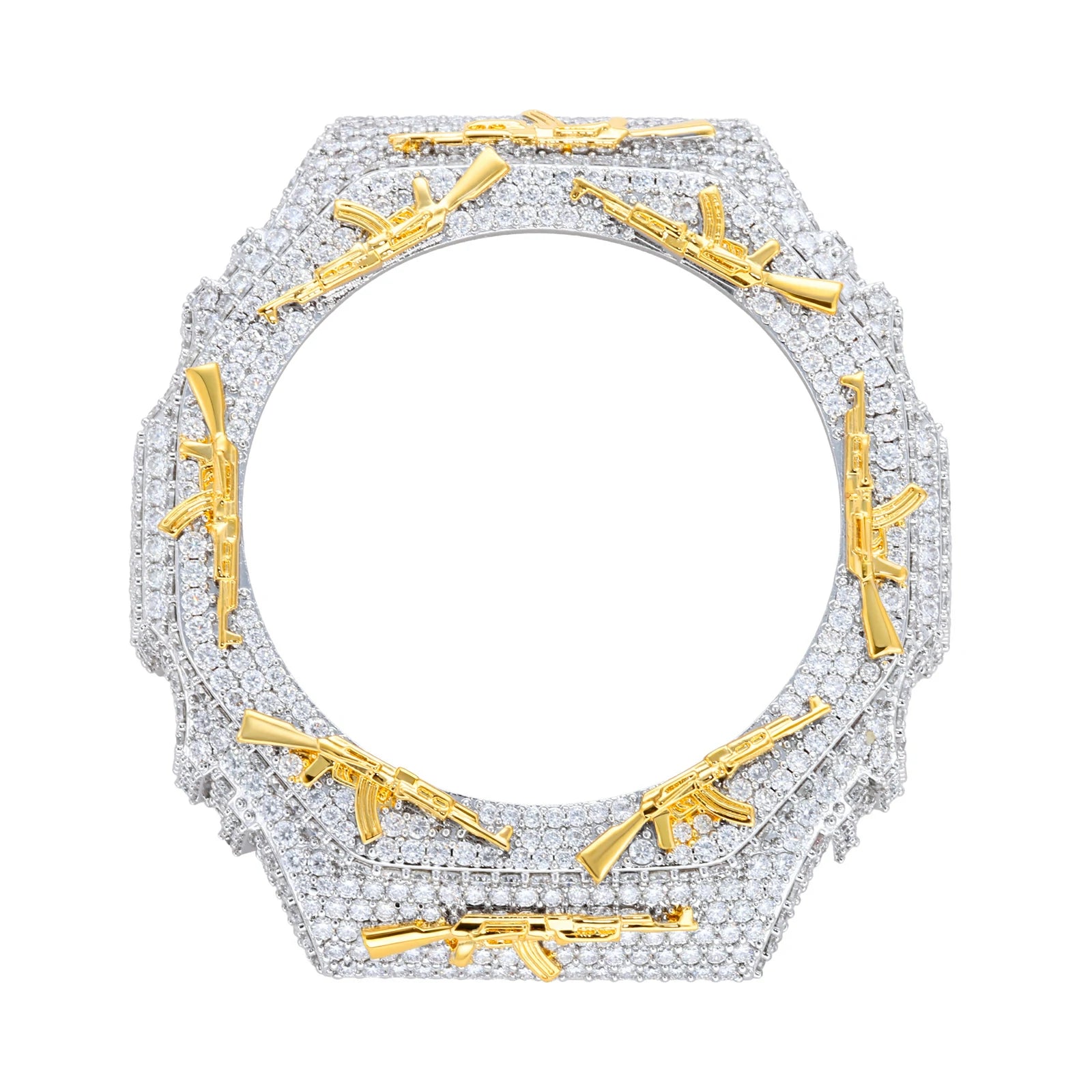 S925 Moissanite AK 47 Watch Bezel for GA2100 Series