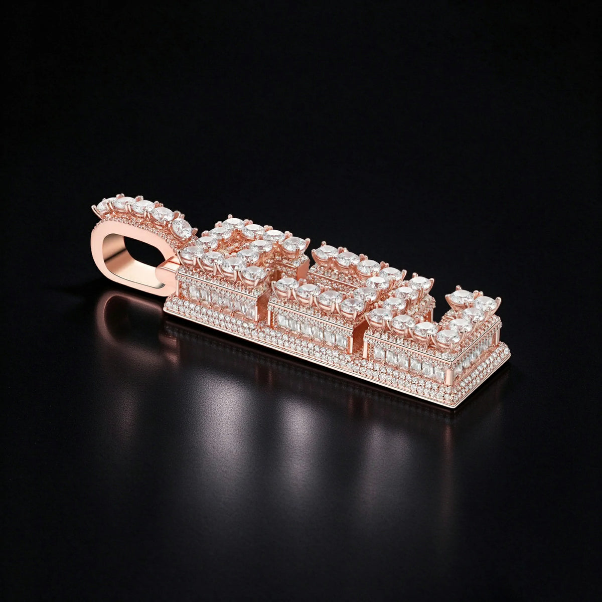Custom Radiant Layers Vertical Letter Pendant