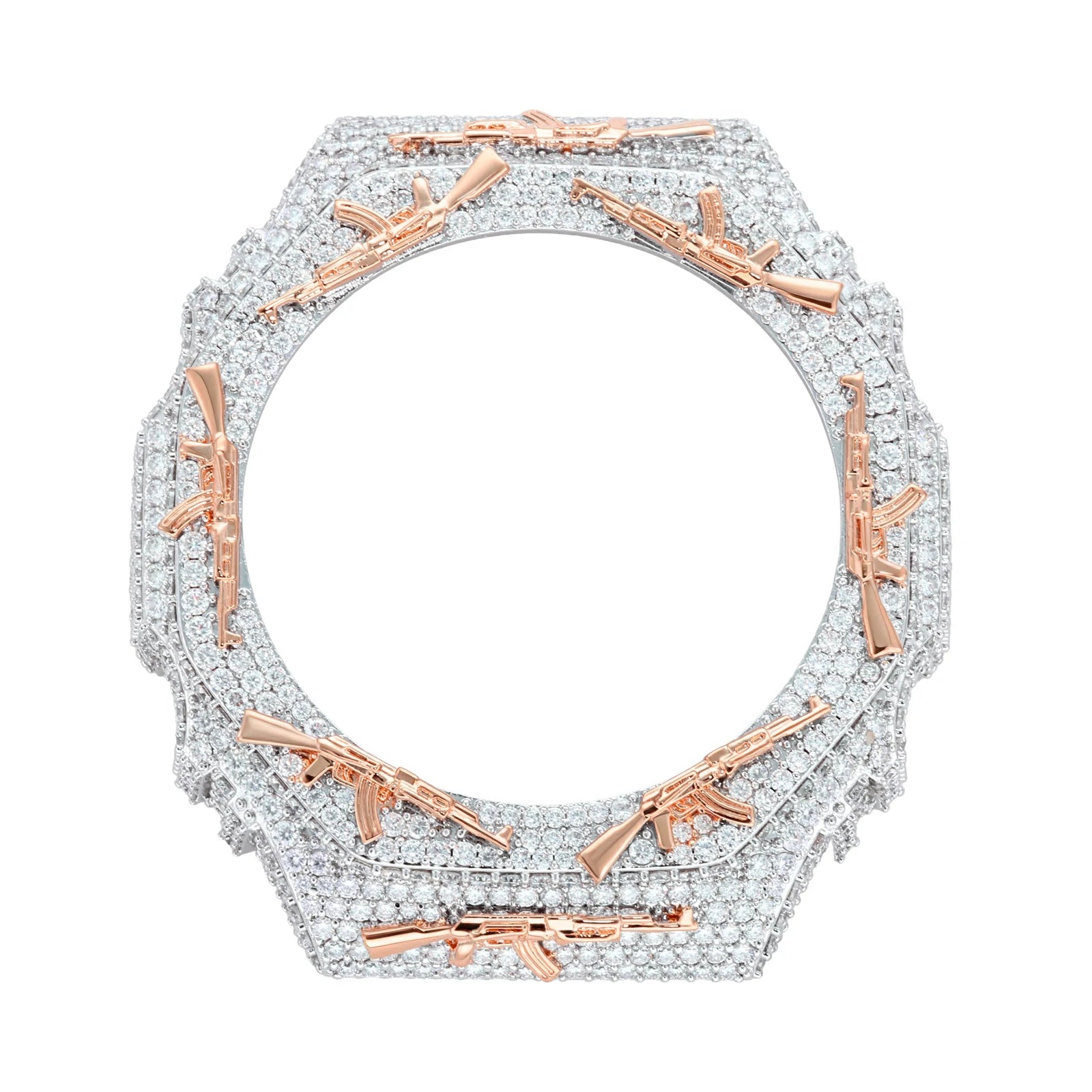 S925 Moissanite AK 47 Watch Bezel for GA2100 Series