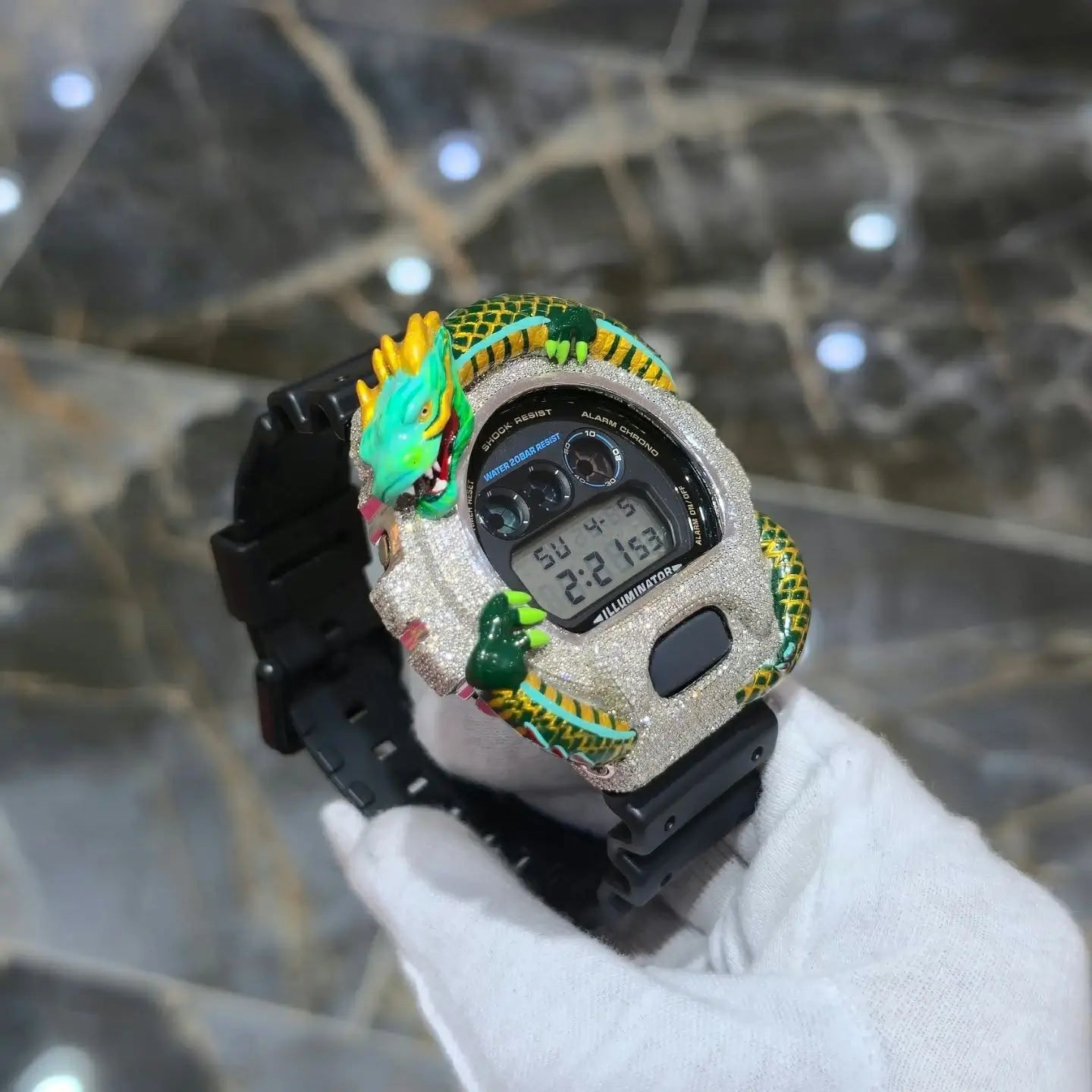 S925 Moissanite Dragon Watch Case for DW6900