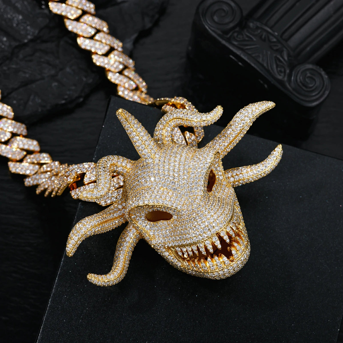 Moissanite Big Sea Monster Pendant