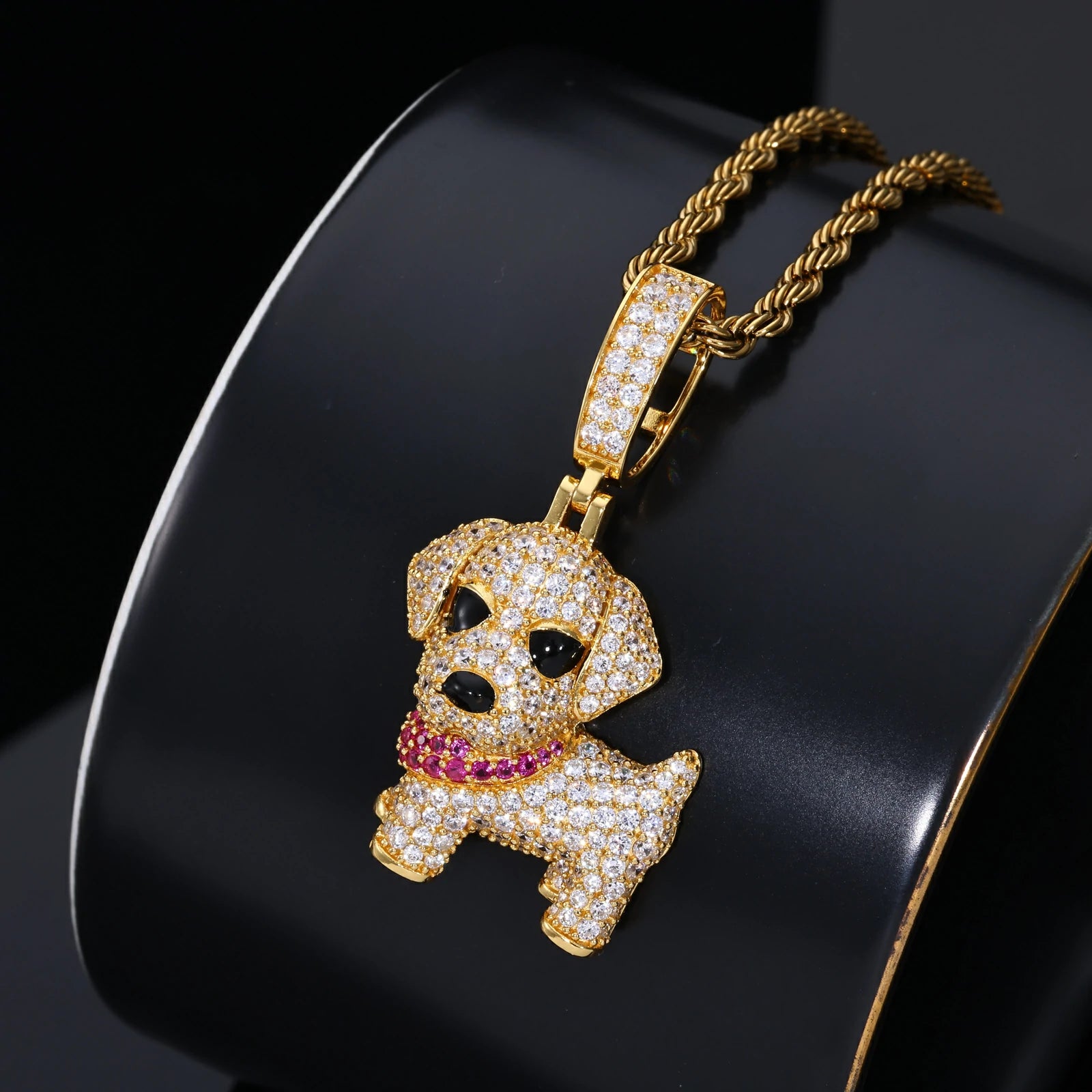 S925 Moissanite Puppy Dog Pendant