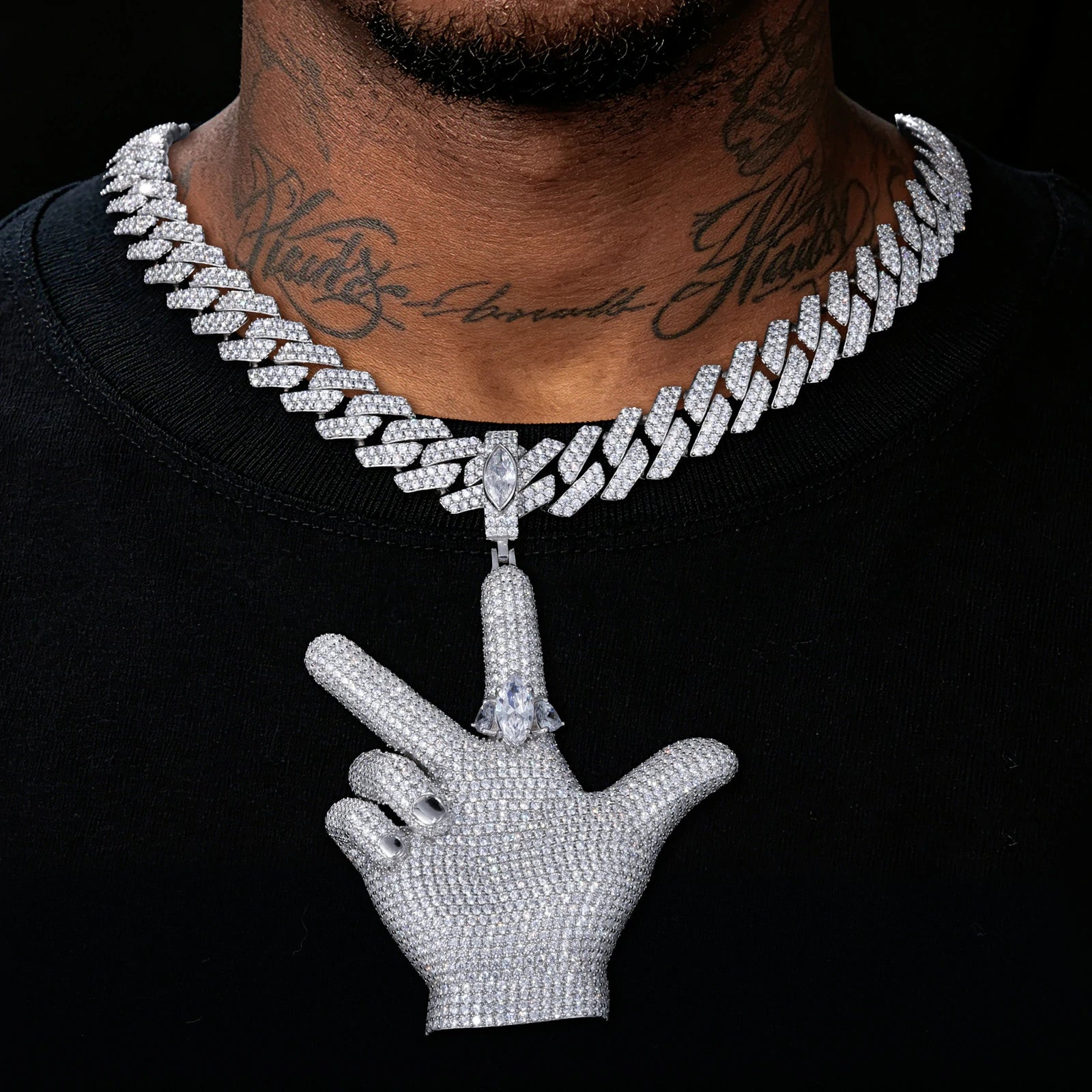 Moissanite YVL Hand Gesture Pendant