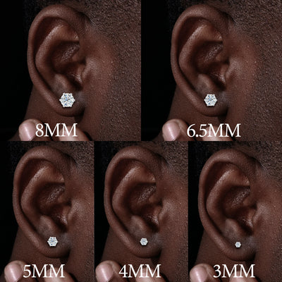 S925 6 Prong Setting Moissanite Solitaire Stud Earrings