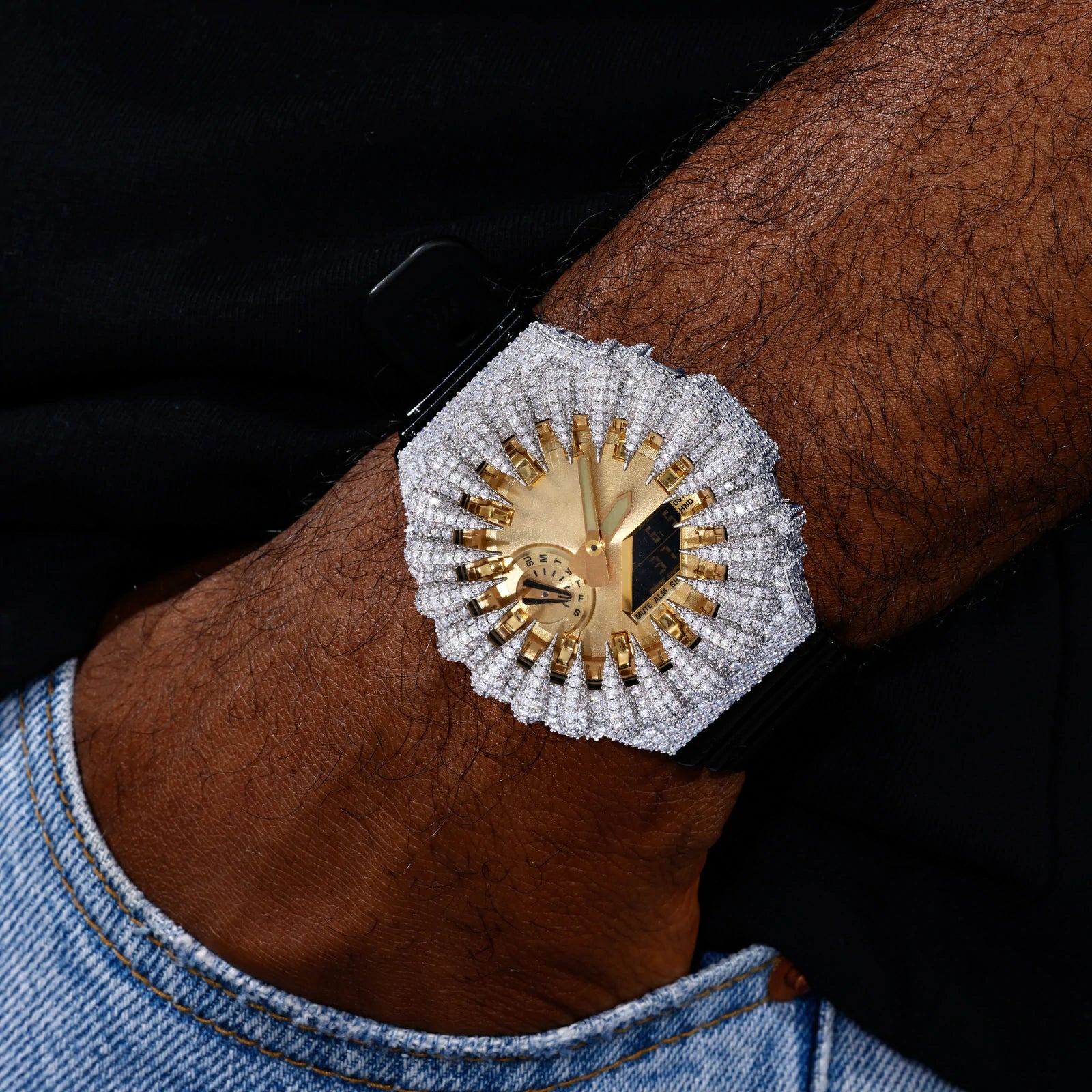 S925 Miossanite Bear Claw Watch Bezel Case - GA2100 SERIES