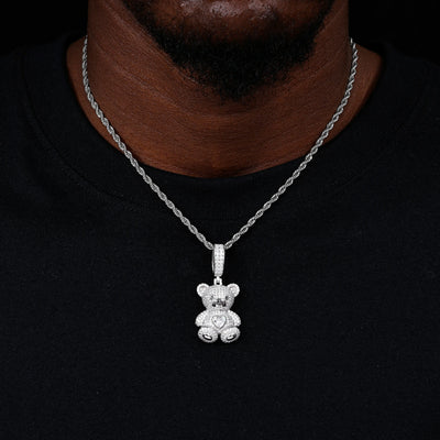 S925 Moissanite Sweetheart Bear Pendant