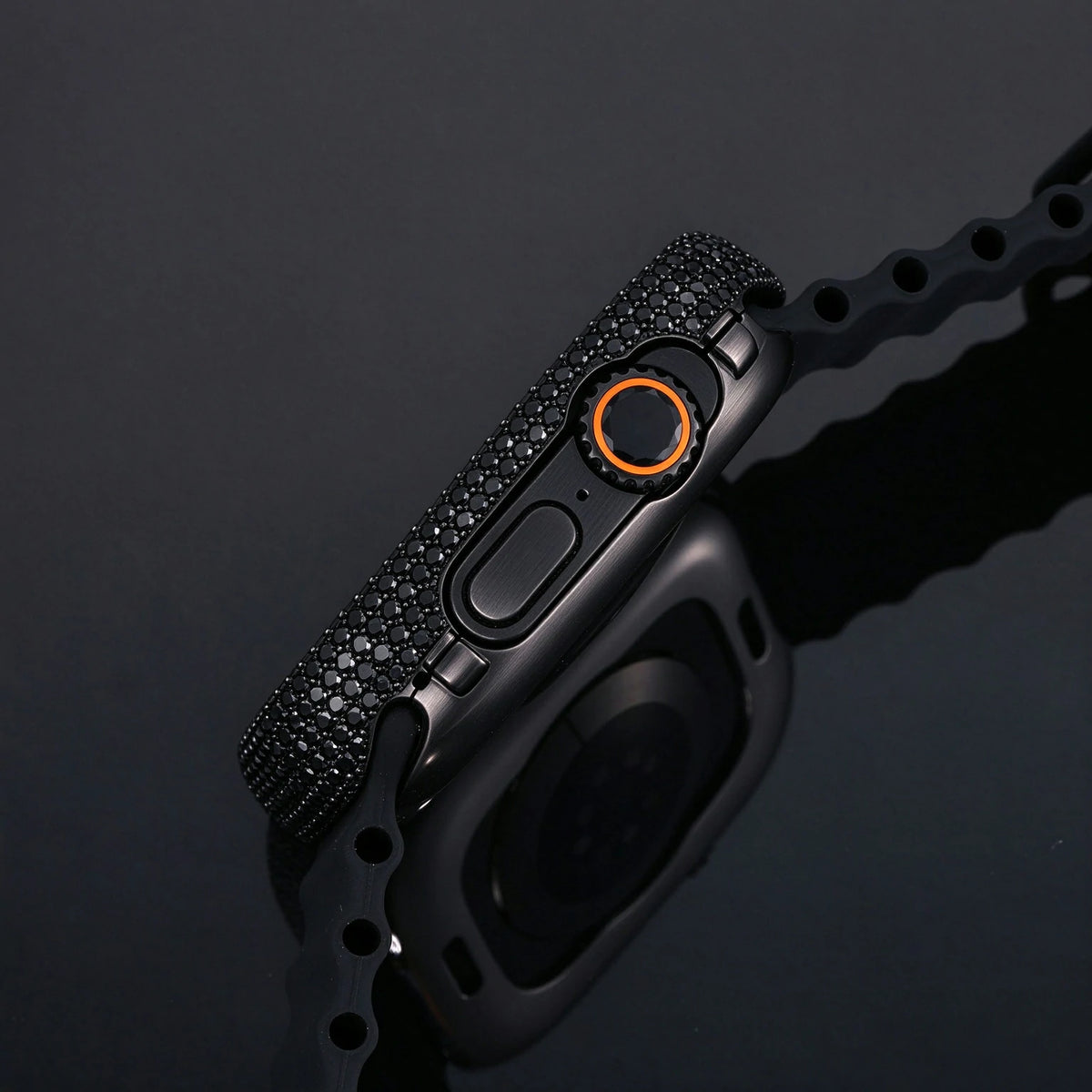 S925 Black Moissanite Watch Bezel for 49mm Apple Watch Ultra