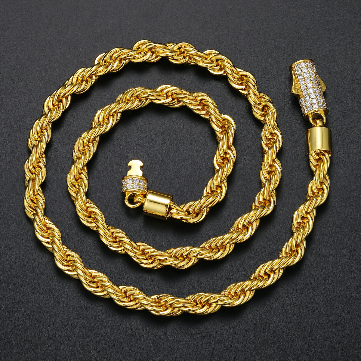6mm 8mm 316L Moissanite Rope Chain