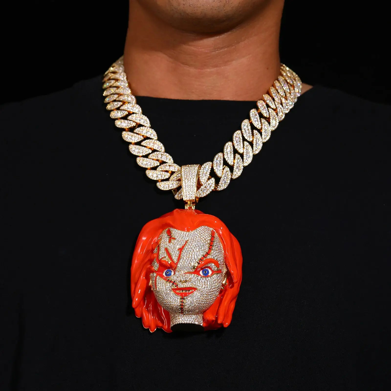 Oversize Luxurious Chucky Head Pendant