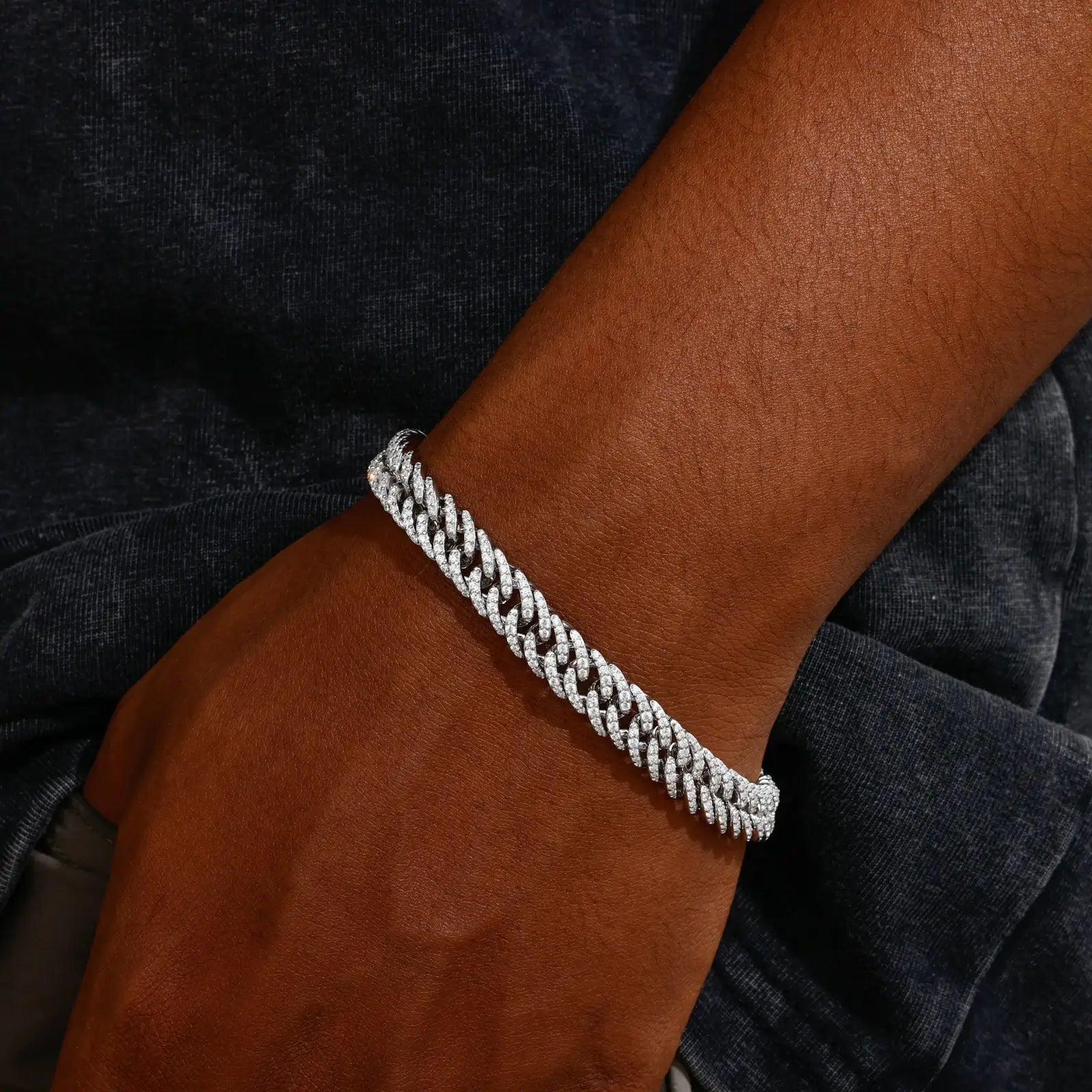 8mm S925 Moissanite Dense Cuban Link Bracelett