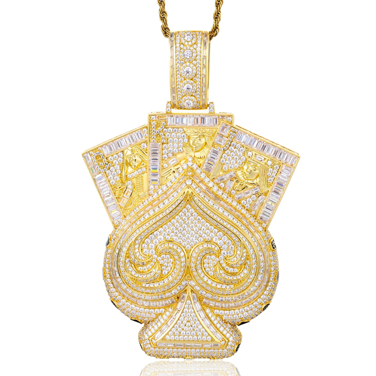 Moissanite JQK Playing Cards Spade Pendant