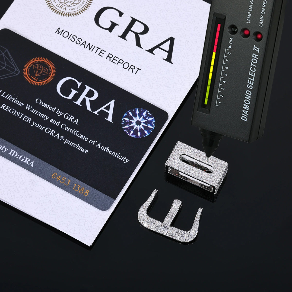Moissanite Watch Strap Keeper and Buckle Clasp Set for GA2100/DW6900/DW5600/GM2100