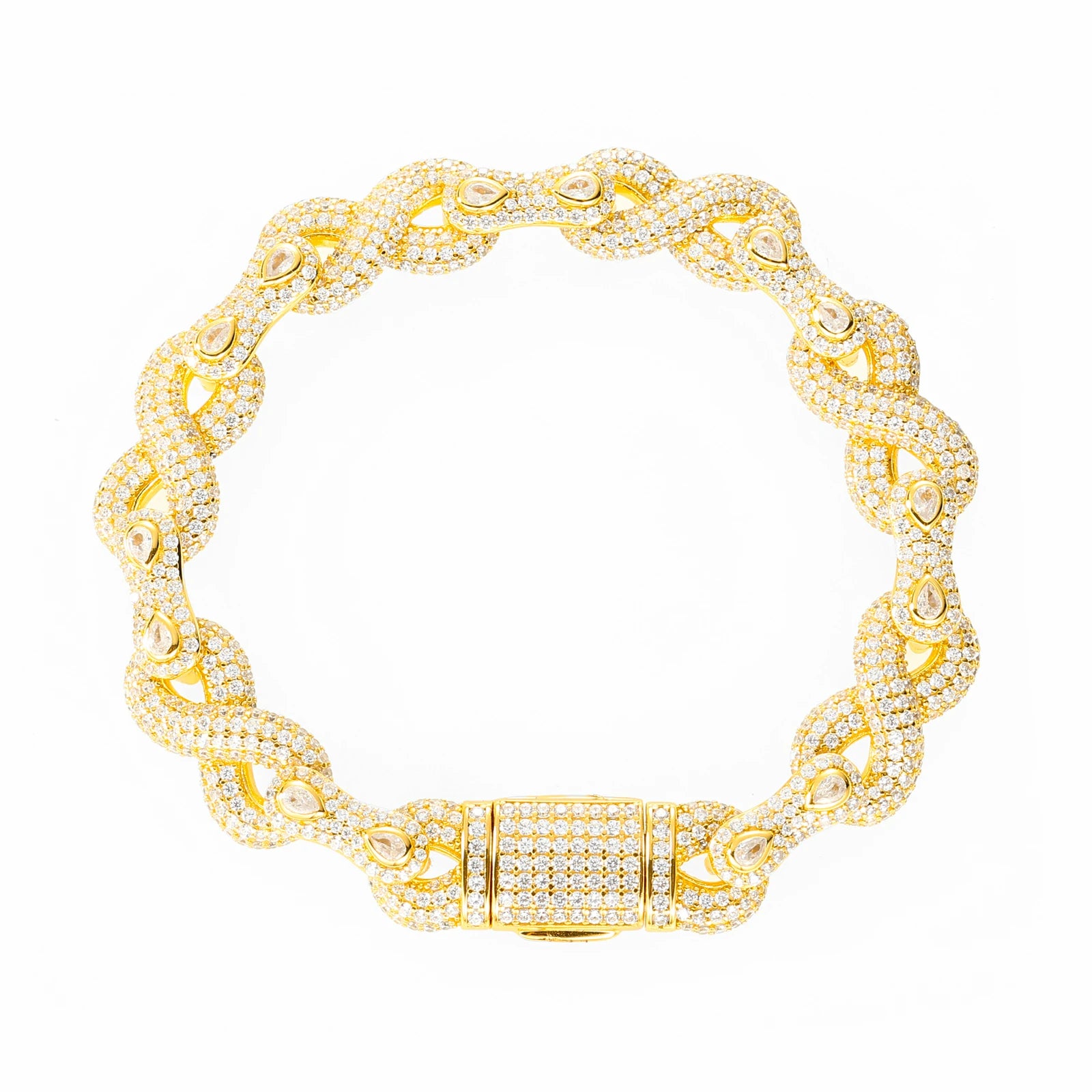 S925 Moissanite Peanut Infinity Link Bracelet