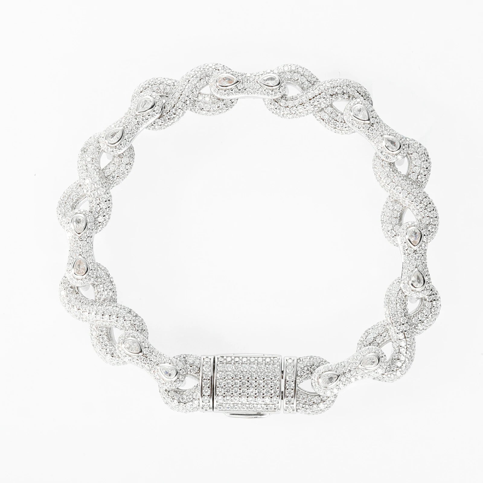 S925 Moissanite Peanut Infinity Link Bracelet