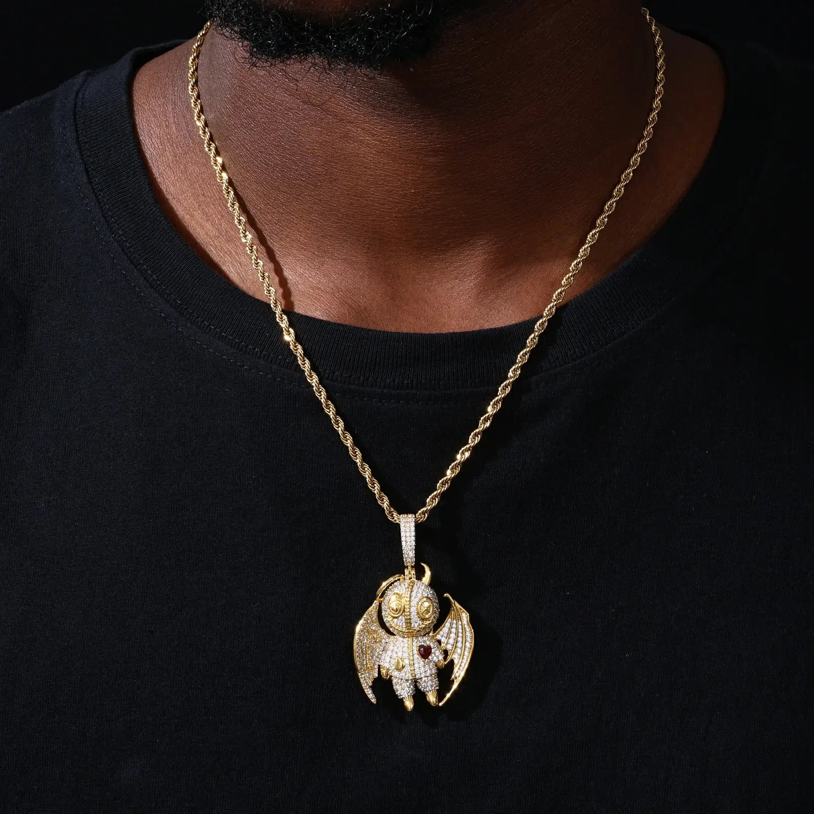 S925 Moissanite Angels and Demons Pendant