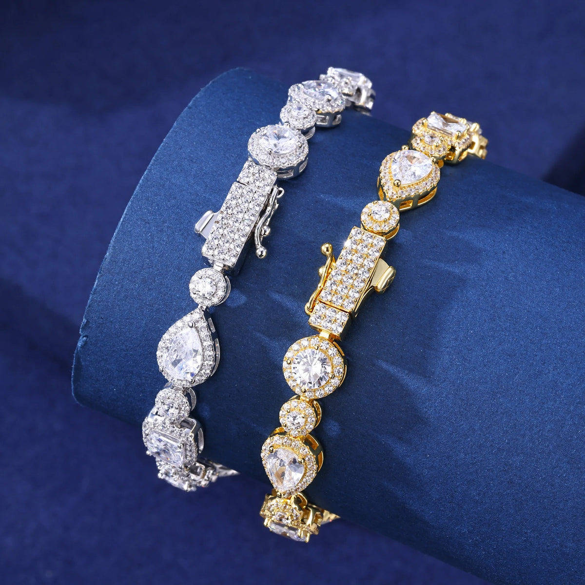 8mm S925 Peart-cut Moissanite Halo Teennis Bracelet
