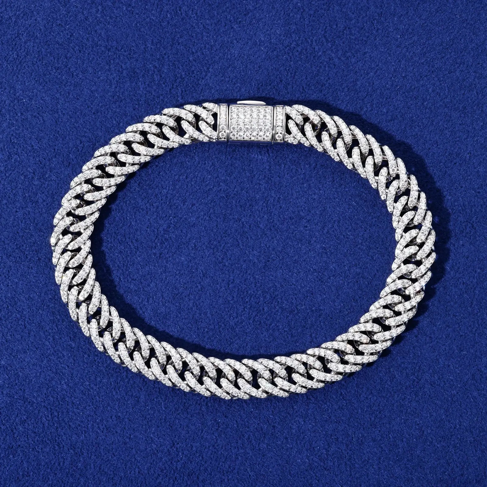 8mm S925 Moissanite Dense Cuban Link Bracelett