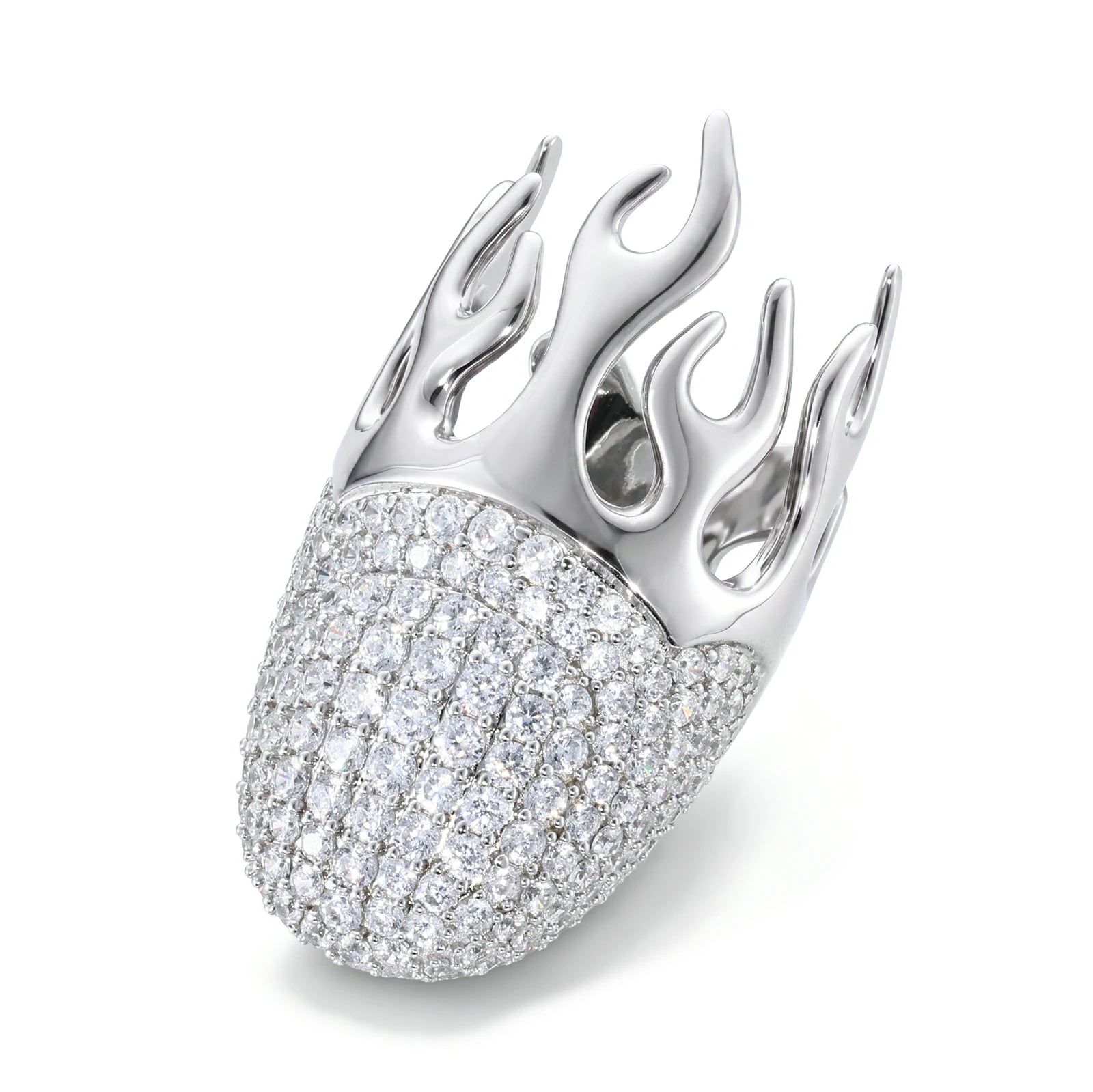 S925 Moissanite Flame Finger Cover Ring