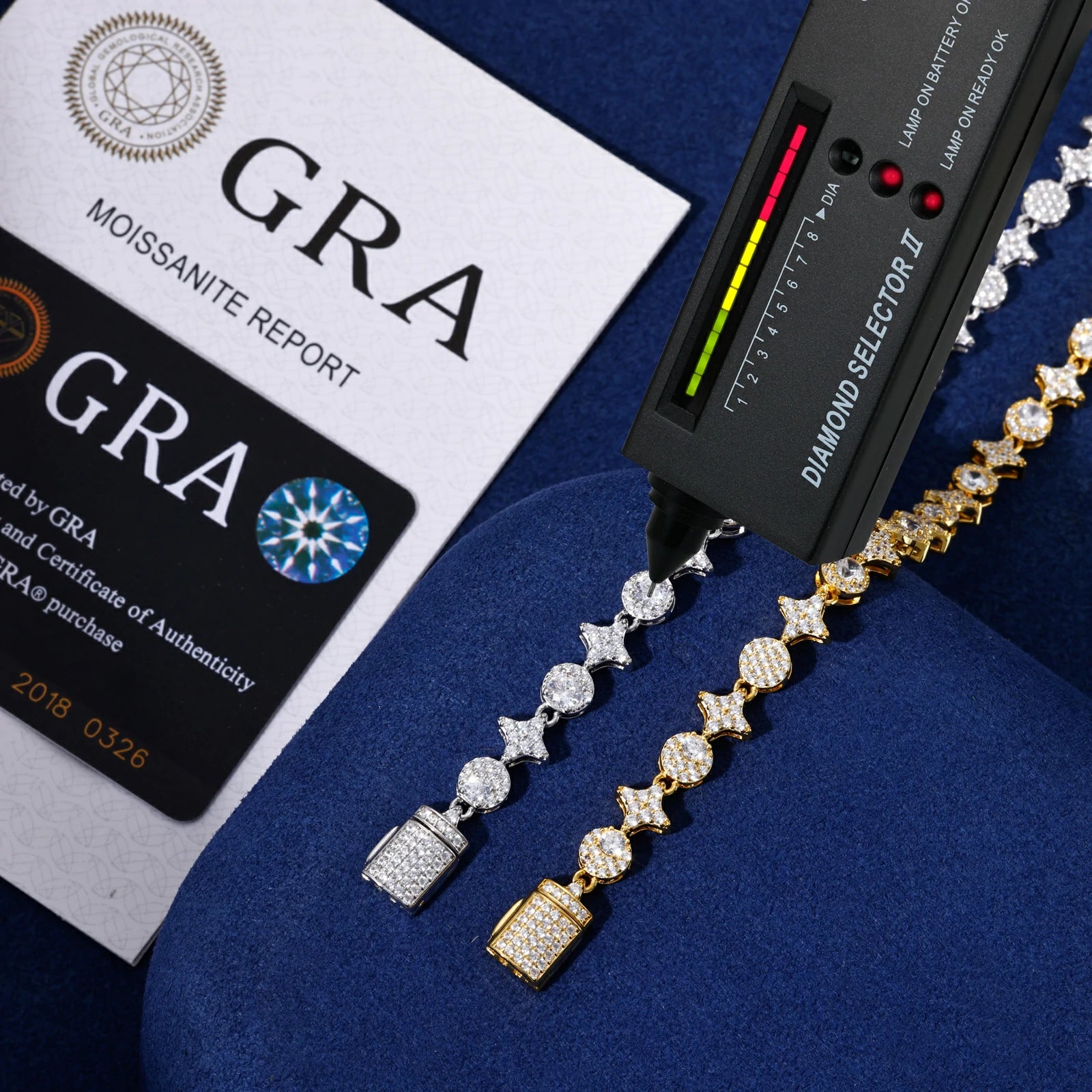 8mm S925 Moissanite Star Halo Tennis Bracelet