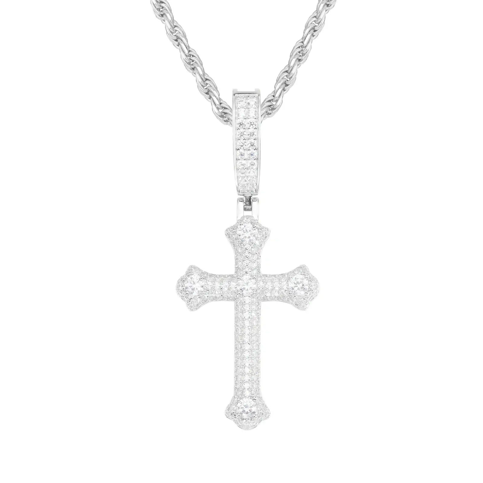 S925 Moissanite Latin Cross Pendant