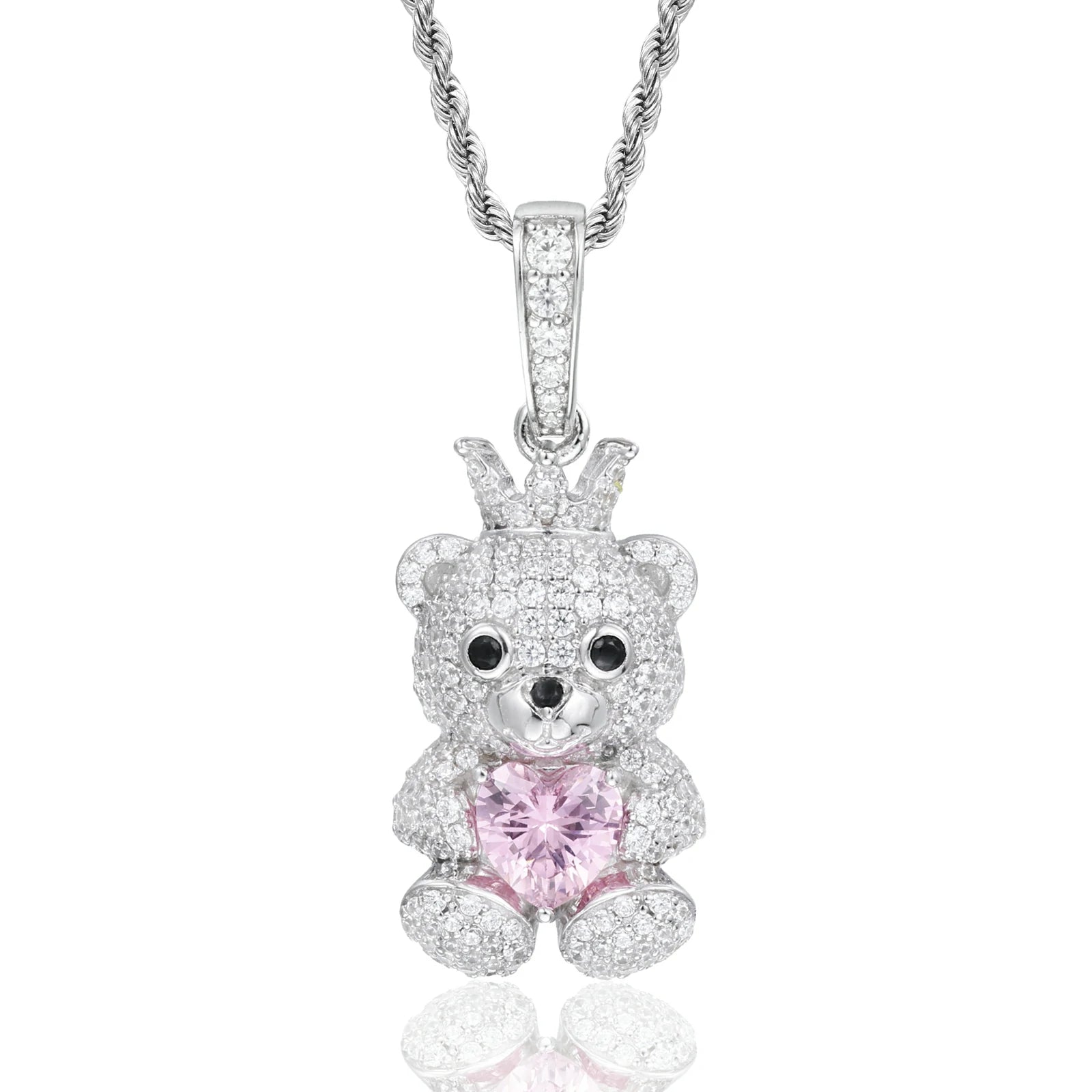 S925 Moissanite Family The Three Lucky Bears Pendant
