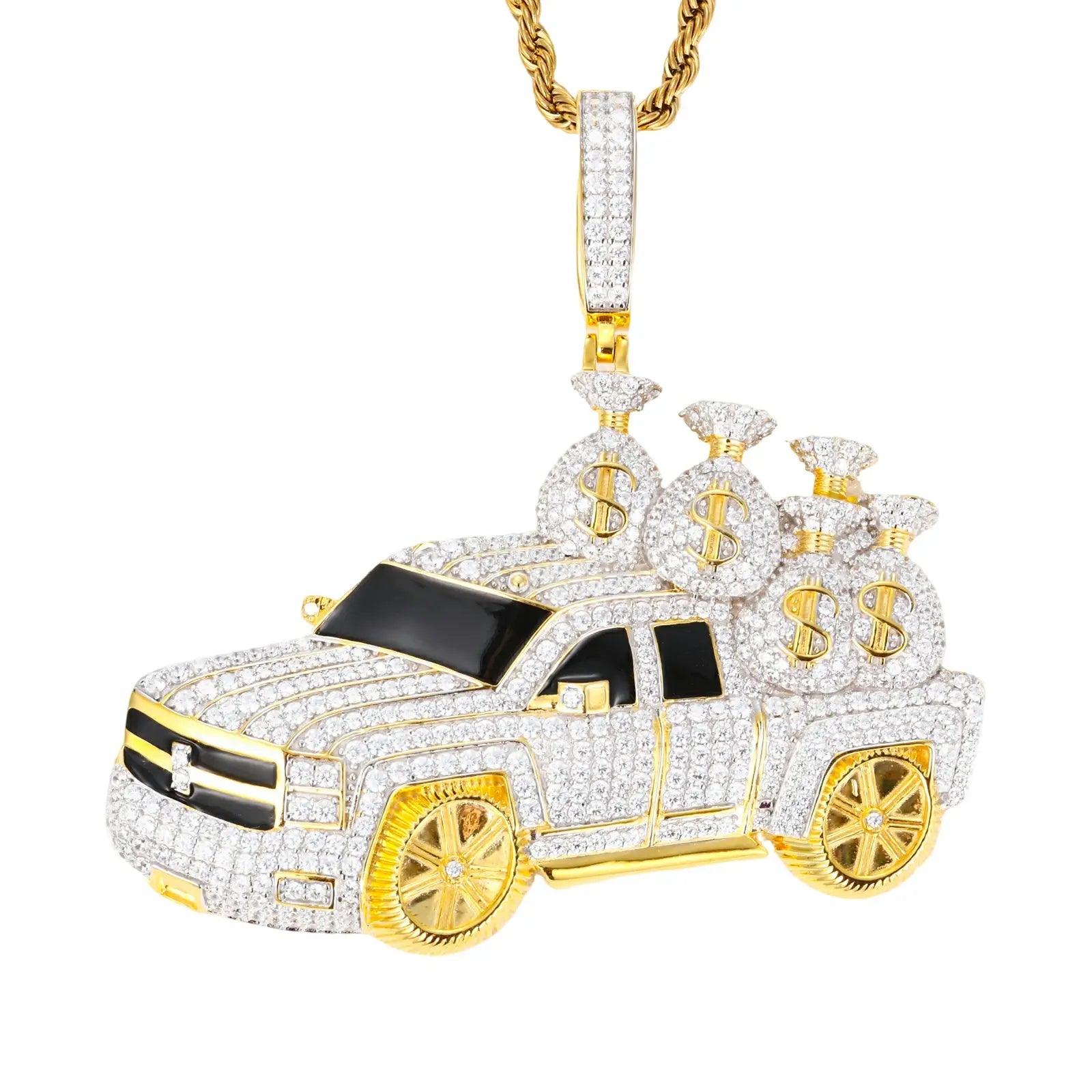 S925 Moissanite A Truckload of Money Bags Pendant