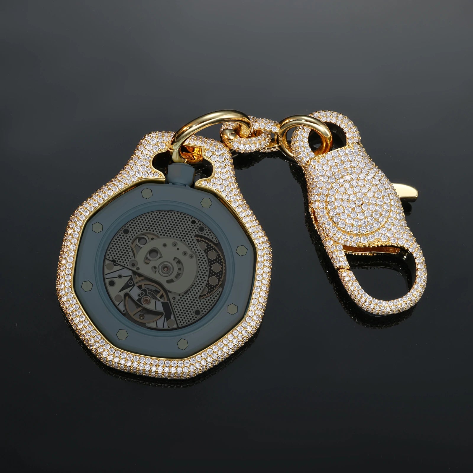 S925 Moissanite Wallet Chain and Watch Bezel Set for Royal Pop