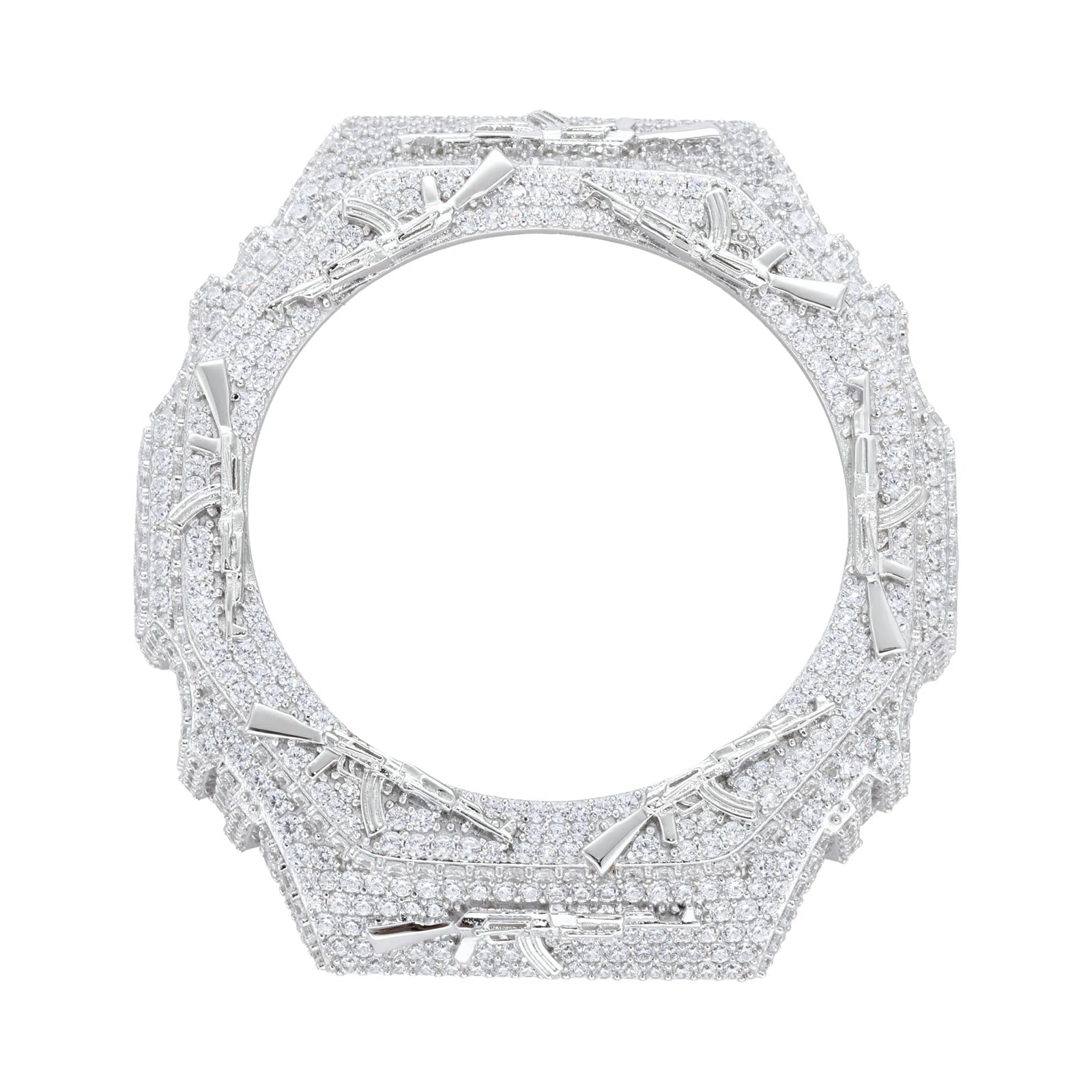 S925 Moissanite AK 47 Watch Bezel for GA2100 Series