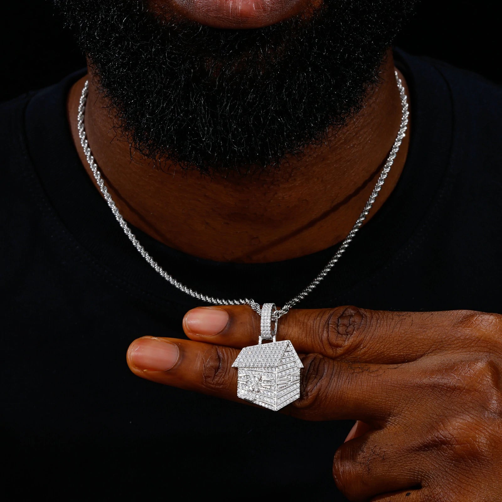 S925 Moissanite Trap House Pendant