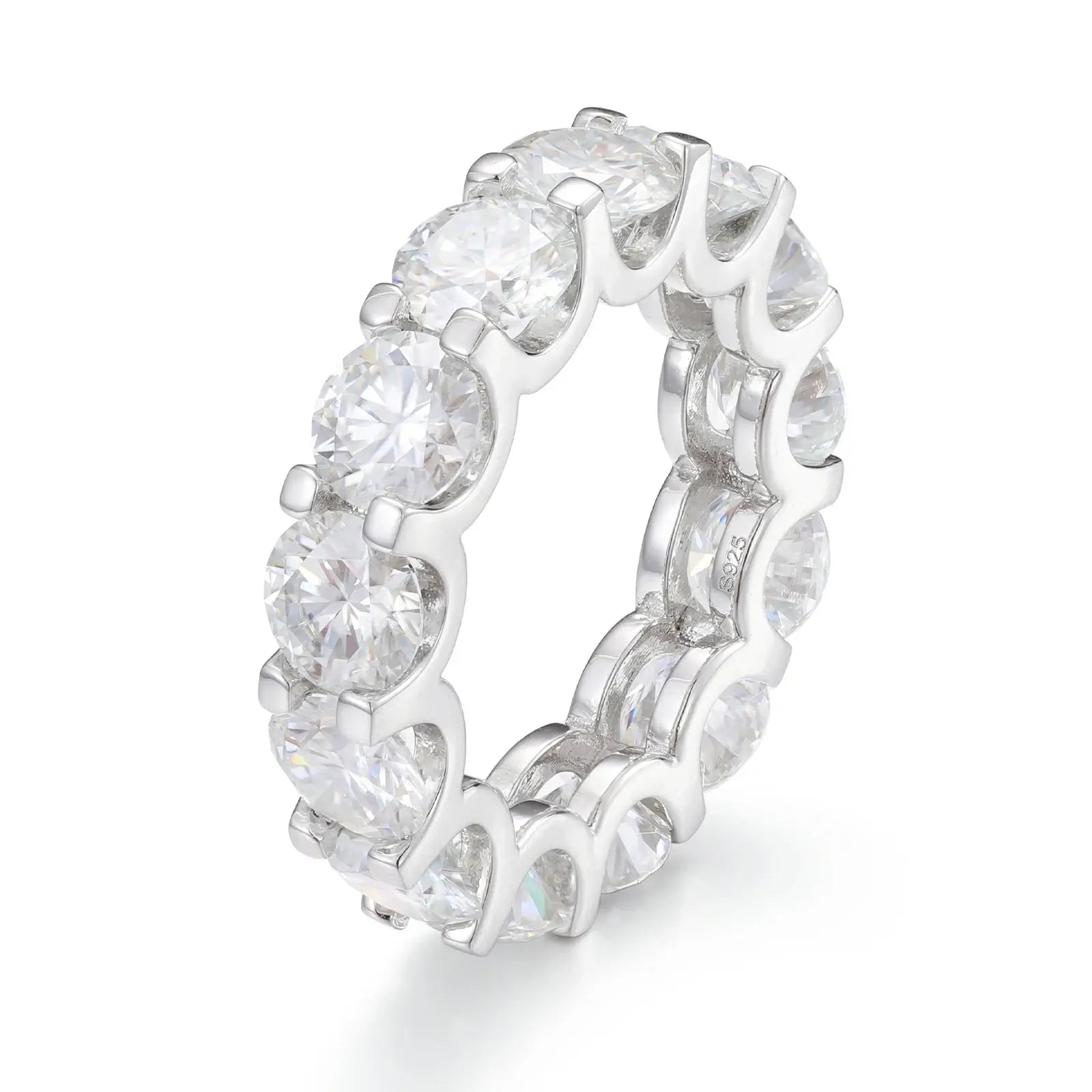 6.5mm S925 Moissanite Eternity Engagement Ring