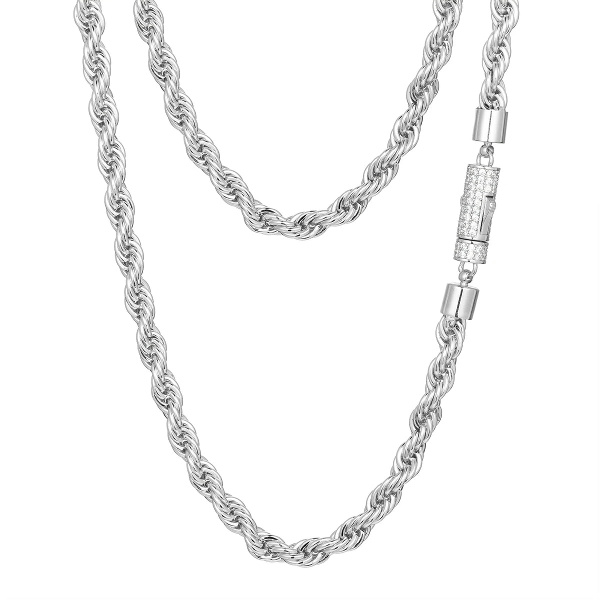 6mm 8mm 316L Moissanite Rope Chain