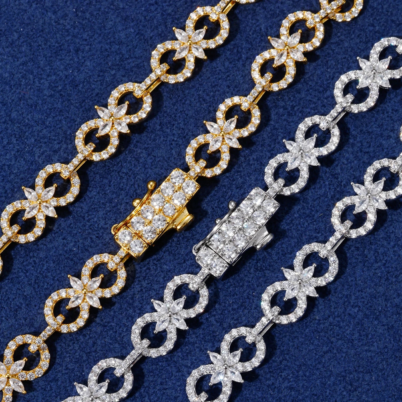 7.5mm S925 Moissanite Polar Star Infinity Bracelet